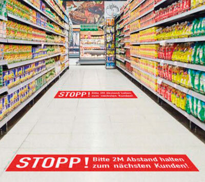 Bodenankleber Abstand halten