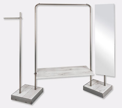 Mittelraumständer und Konfektionsständer für Textileinzelhandel