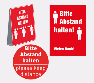 Plakate Bitte Abstand