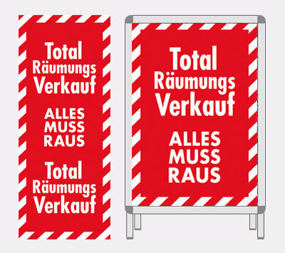 Plakat-Serie Total Rumungs Verkauf