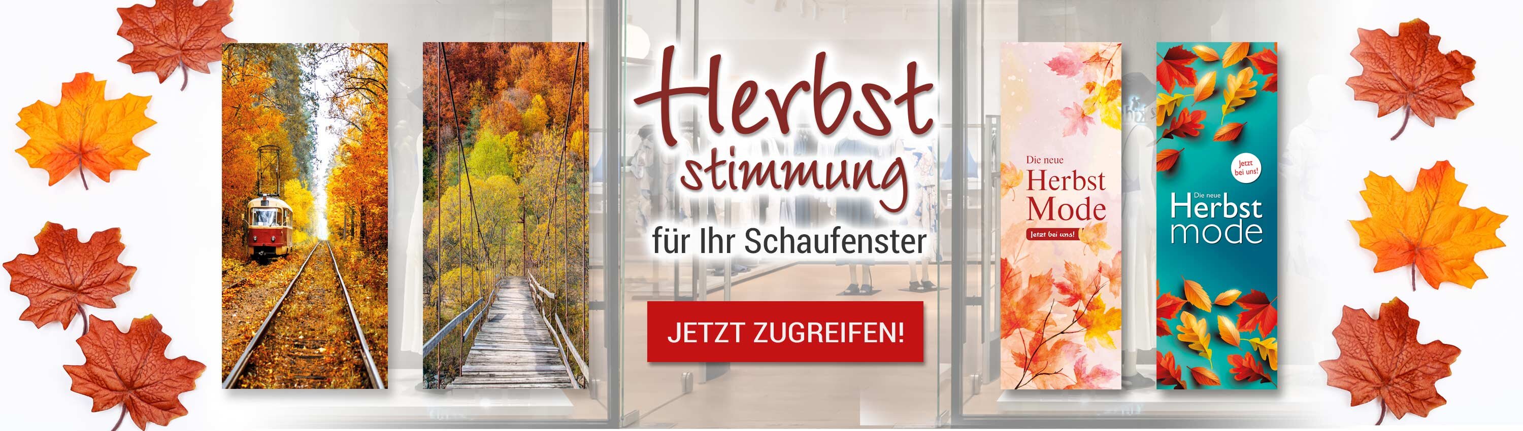 Herbstbanner fr Ihr Schaufenster