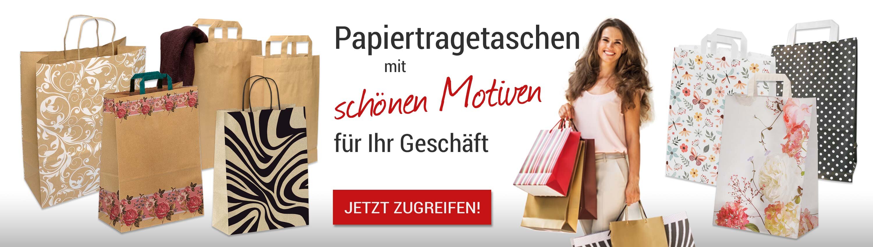 Papiertragetaschen mit Frhlingsmotiven