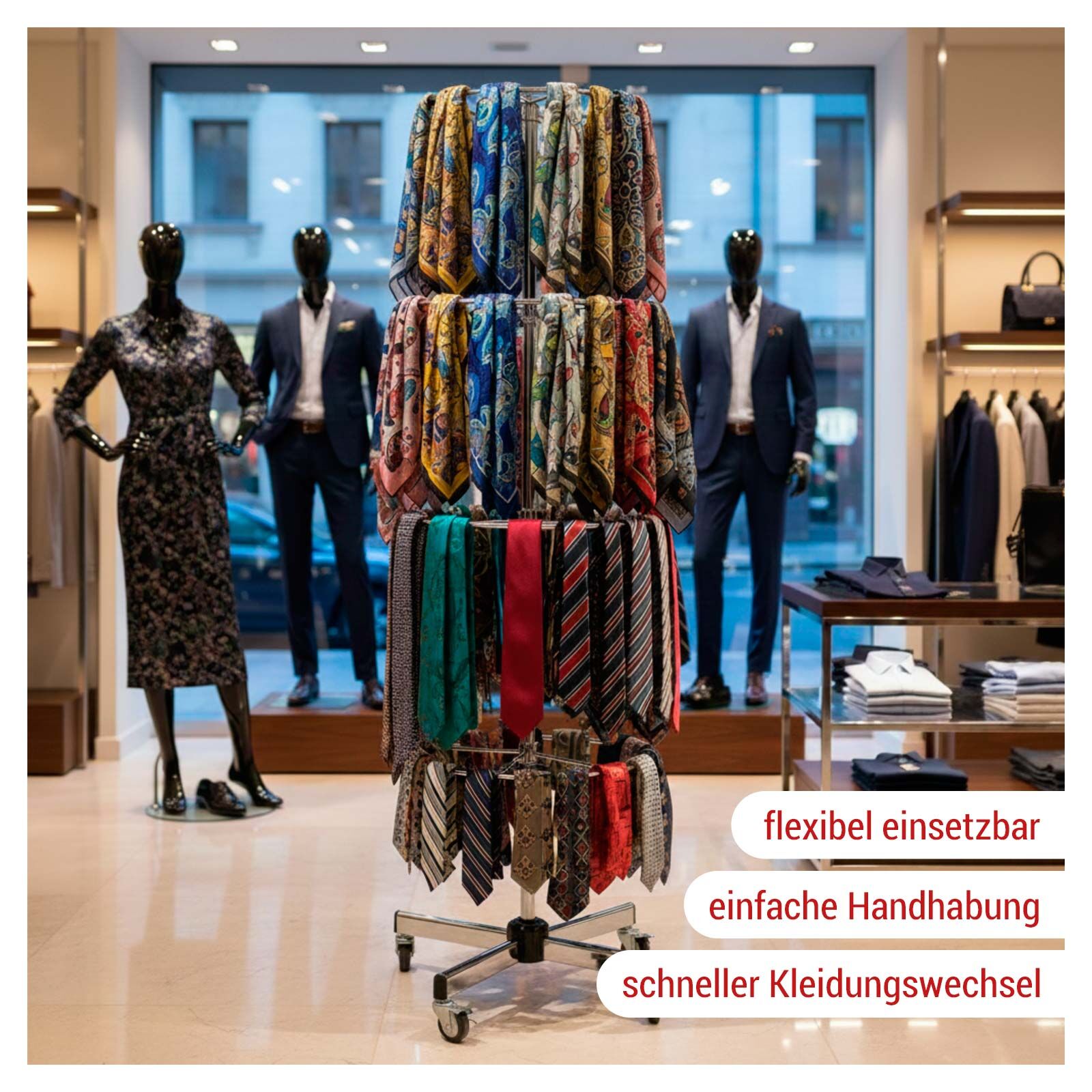 Ringst�nder 176 cm hoch, � 80 mm Gummirollen Bild 2