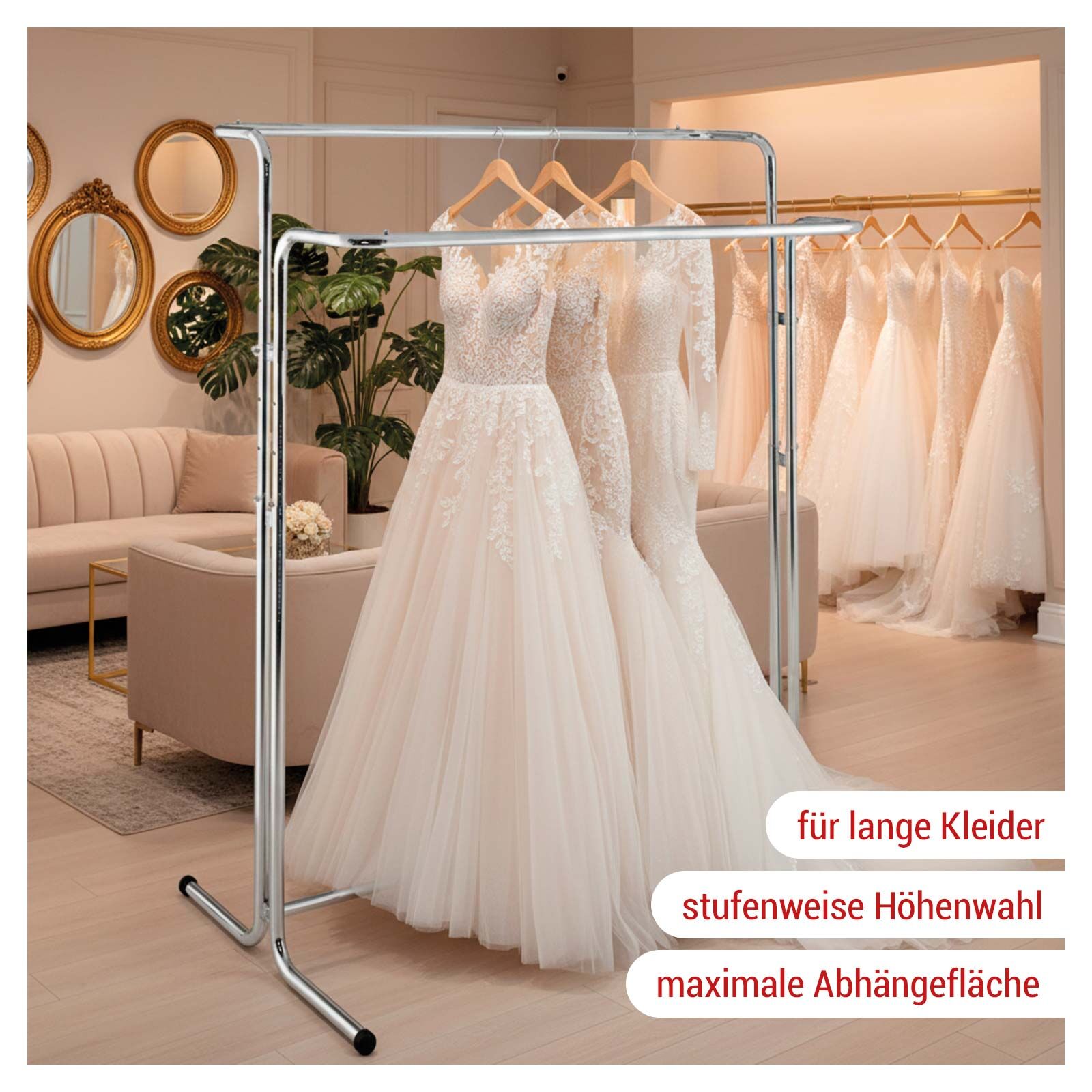 Doppelst�nder 140 cm hochverstellbar, verchromt Bild 2