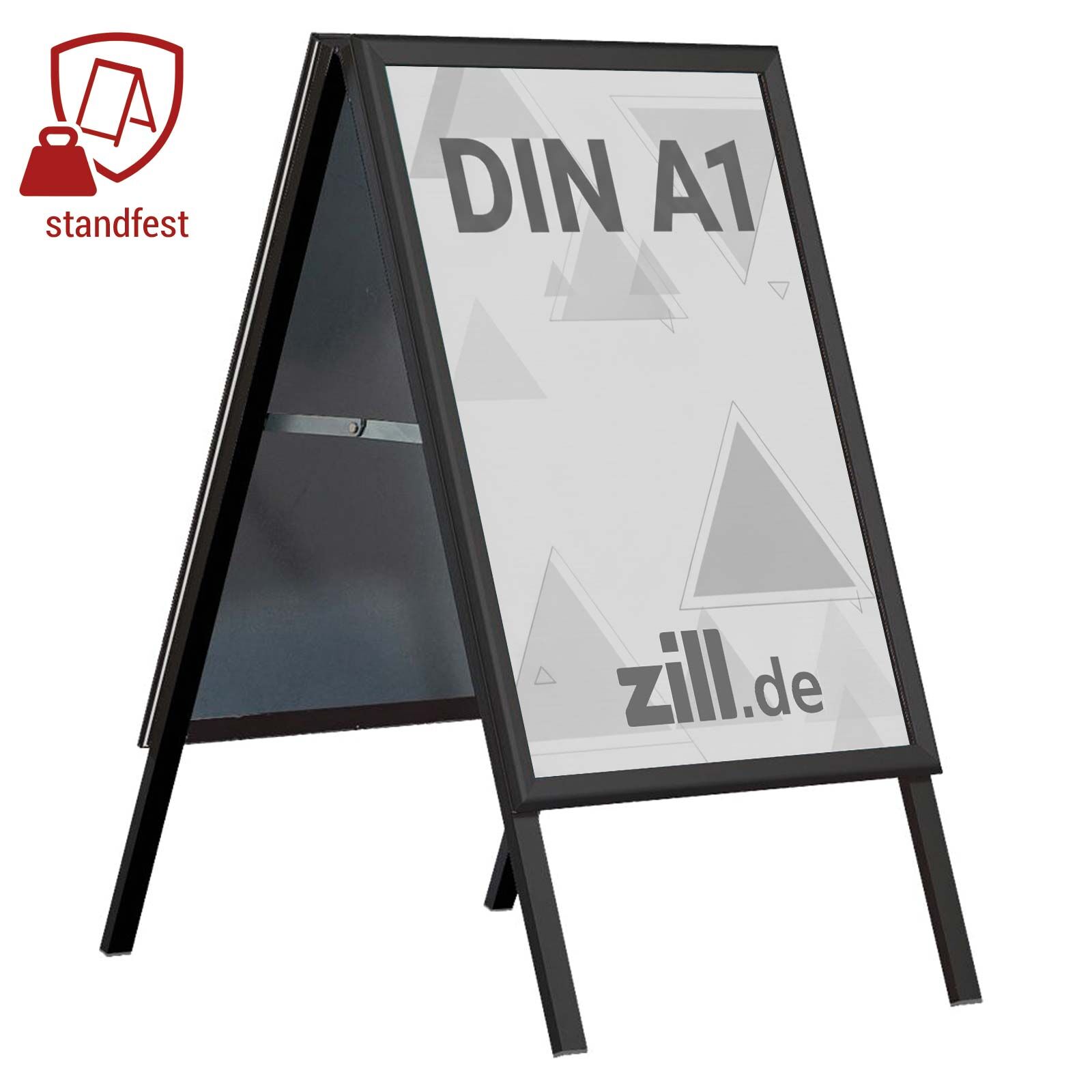 Kundenstopper Classic mit Gehrungsecken DIN A1 schwarz