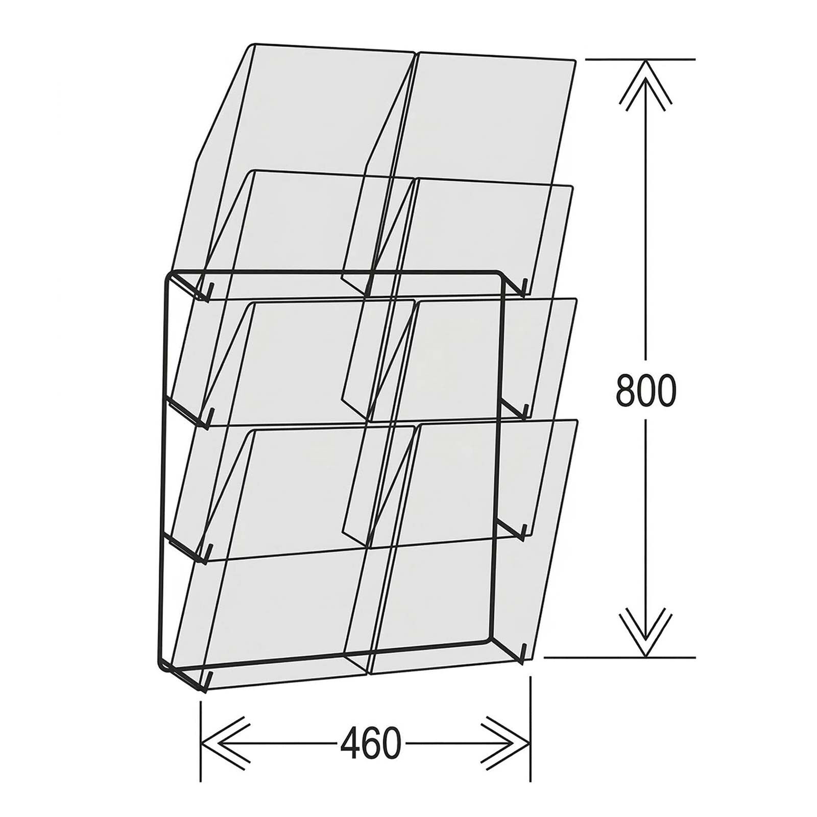 Prospekthalter Concept, grau, 8x DIN A4 Bild 2