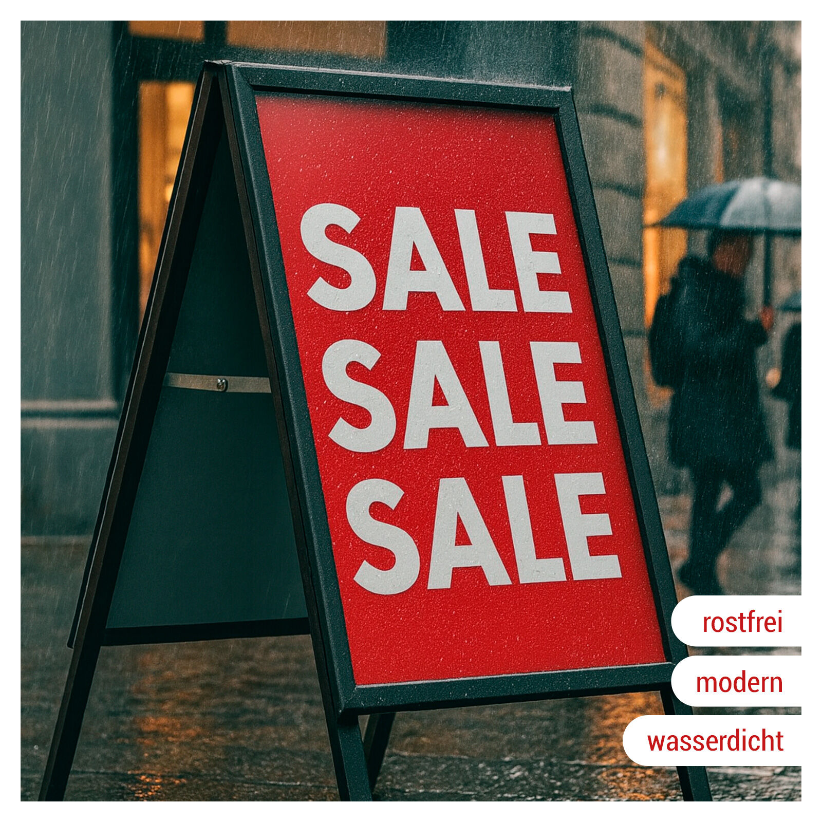 Kundenstopper Outdoor Wasserfest DIN A1 schwarz Bild 2