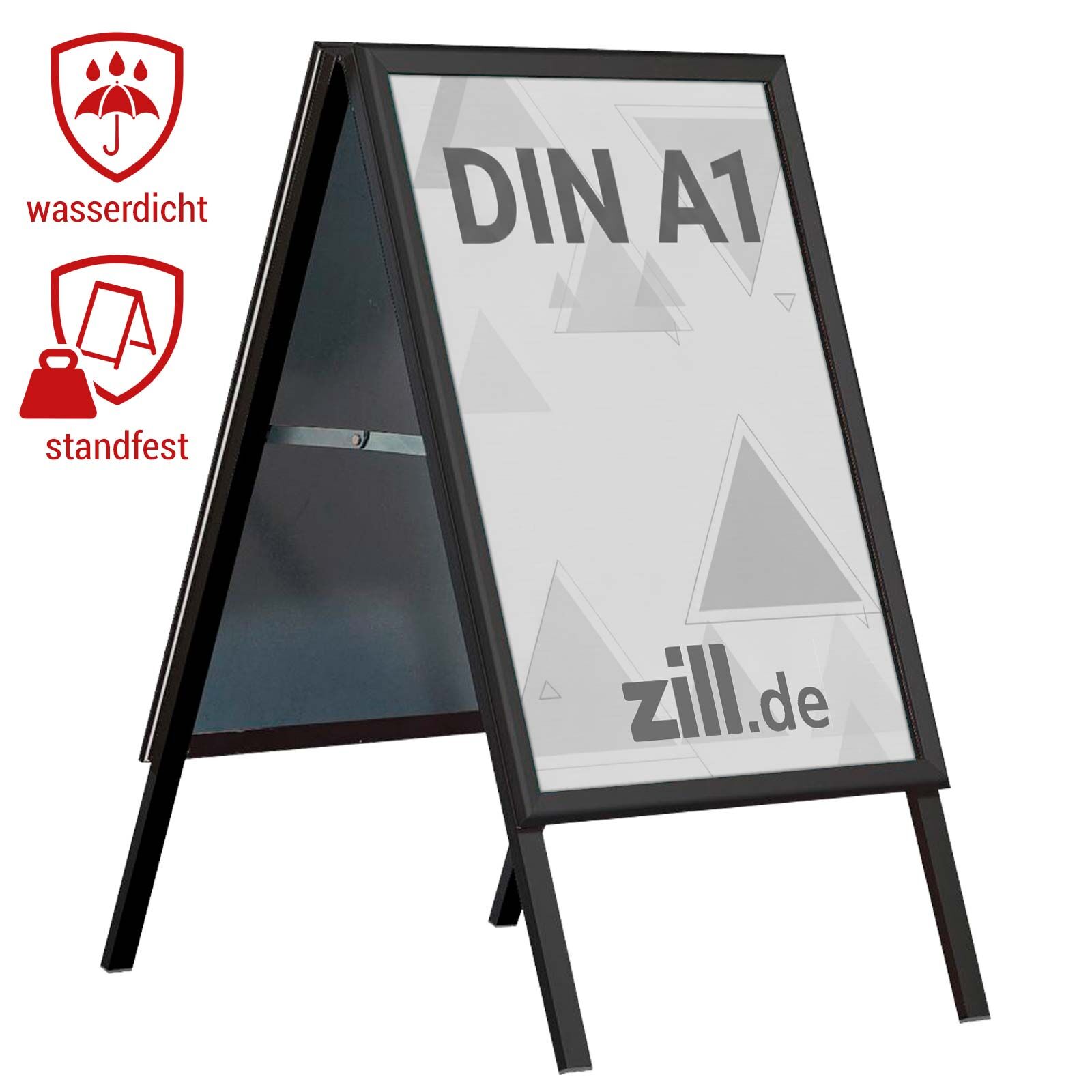 Kundenstopper Outdoor Wasserfest DIN A1 schwarz