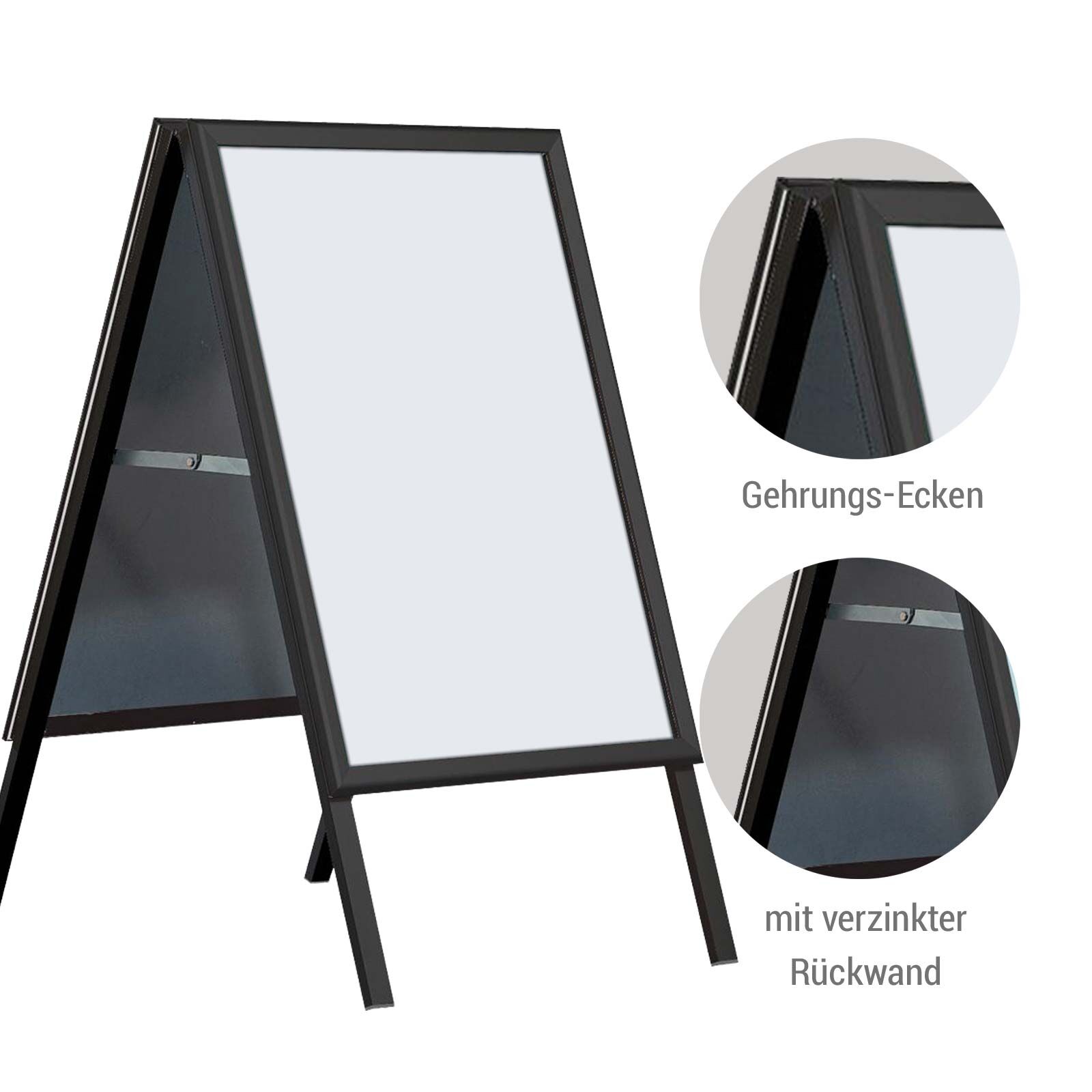 Kundenstopper Classic mit Gehrungsecken DIN A1 schwarz Bild 5