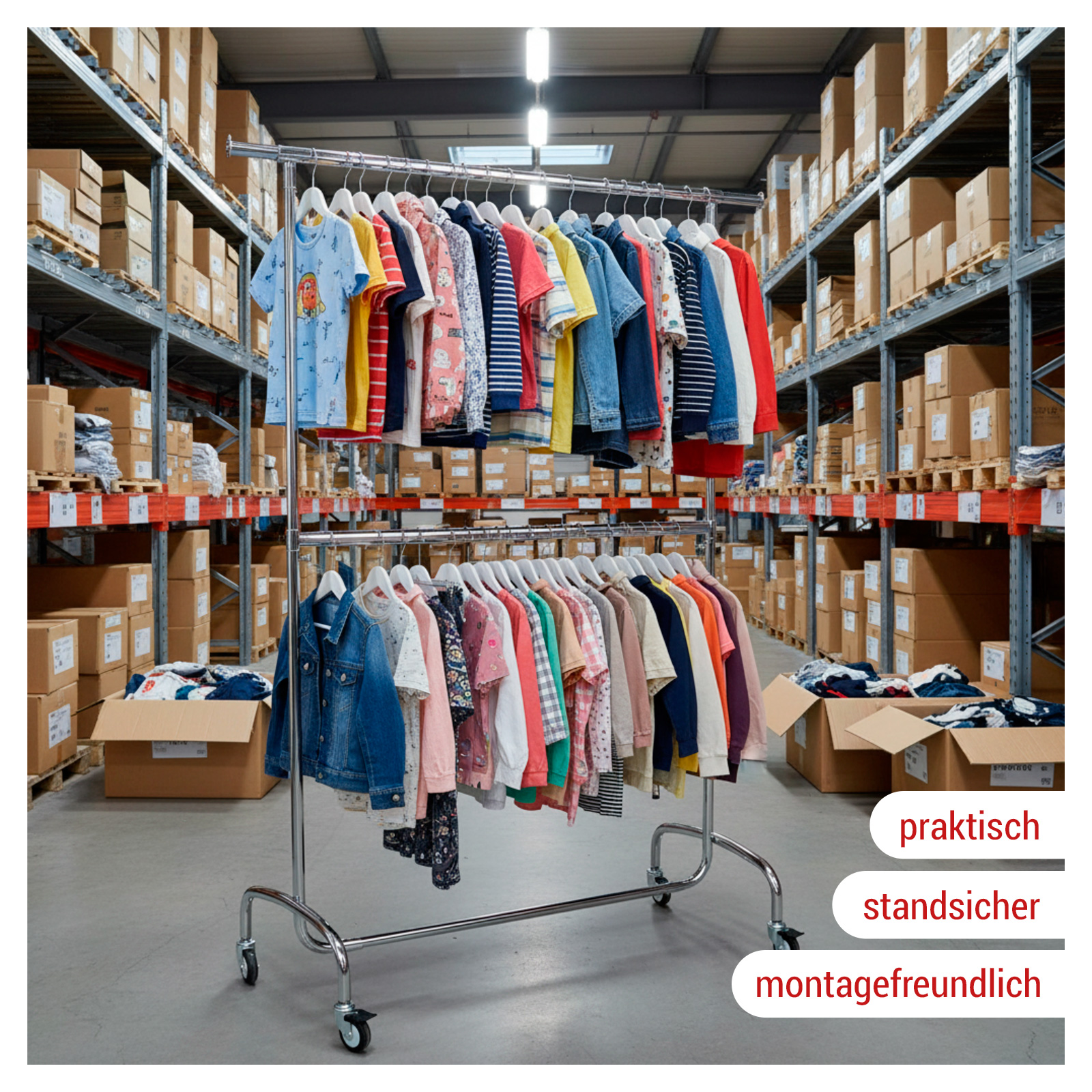 Rollst�nder Basic mit 2 Tragestangen Bild 2