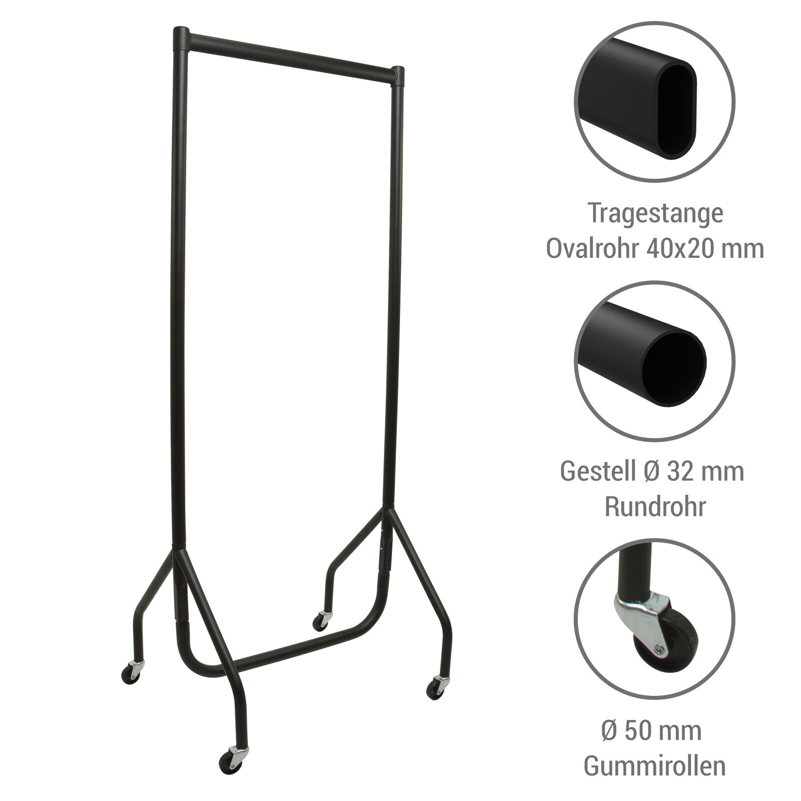 Rollstnder Drop, schwarz Bild 4