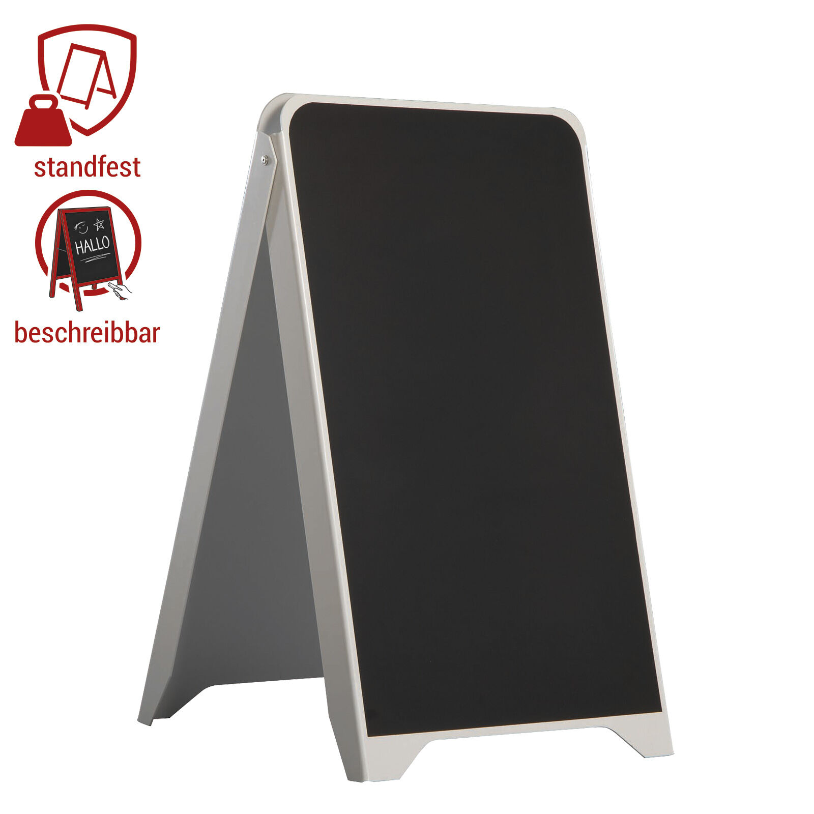 Kunststoff-Kundenstopper mit Kreidetafel