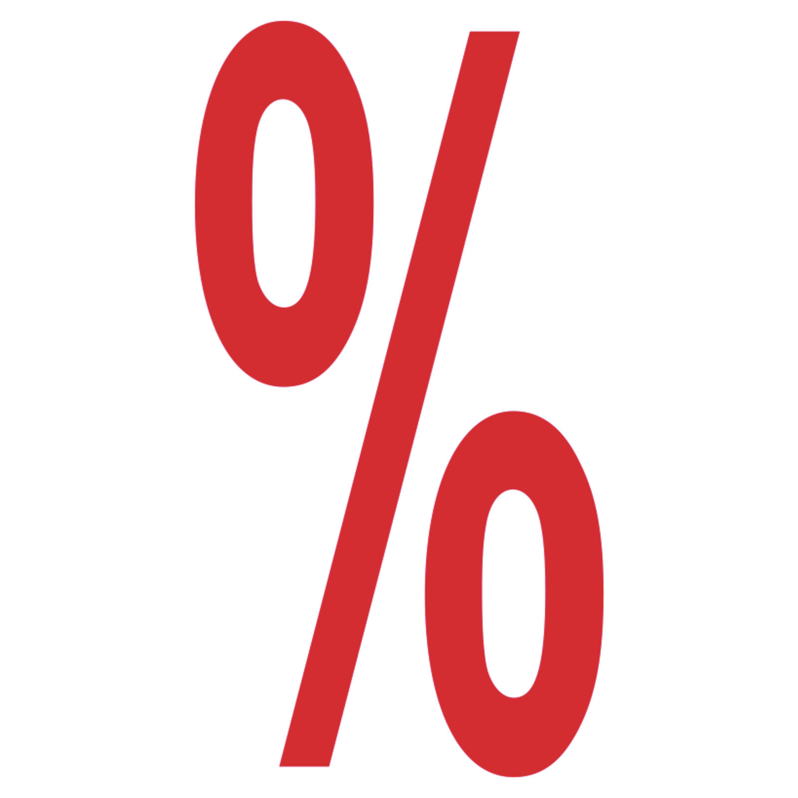 Ankleber %-Zeichen rot/weiß