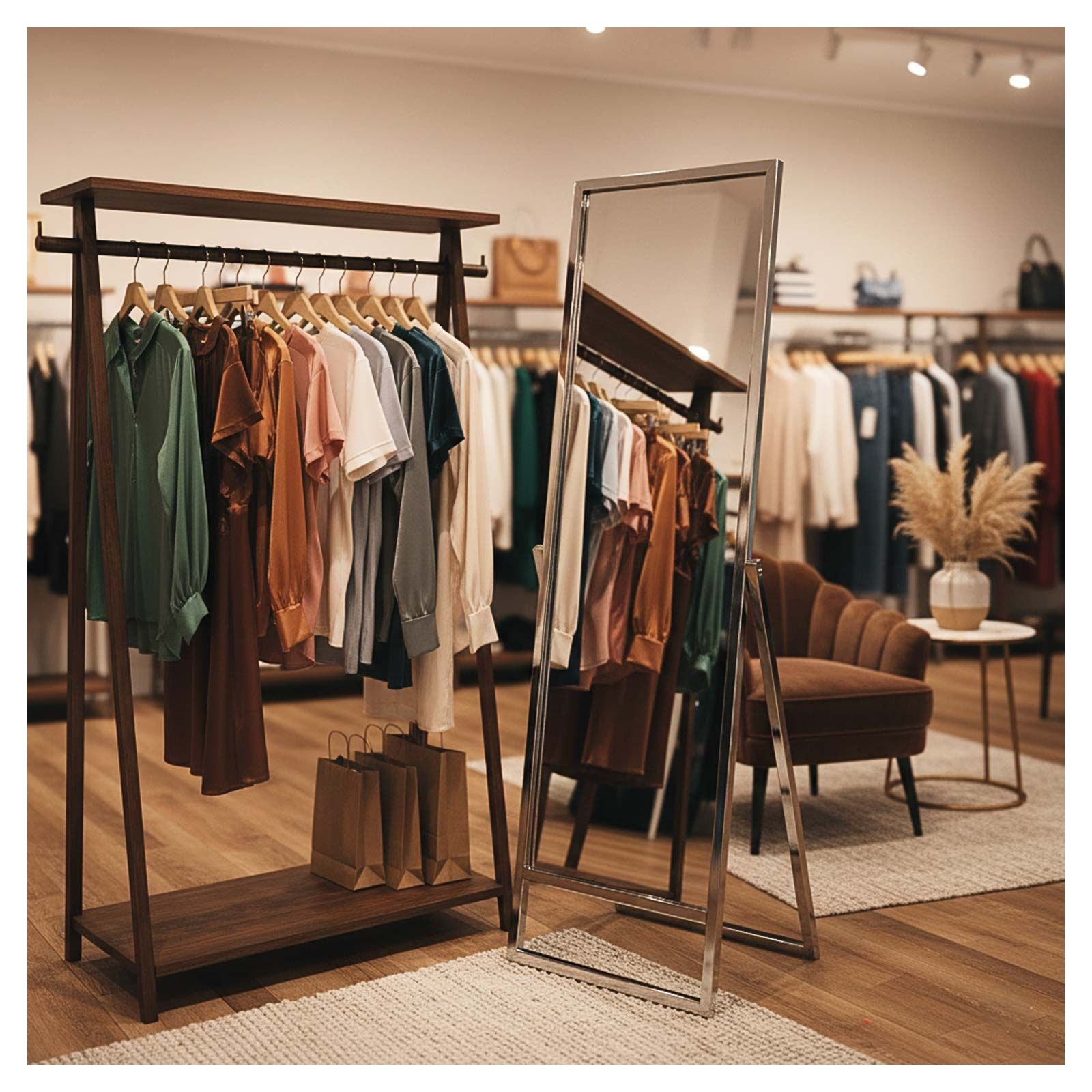 Konfektionsspiegel Premium klappbar, verchromt Bild 2