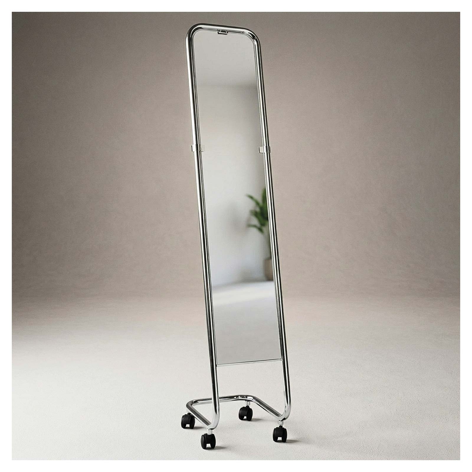 Rollspiegel 162x32 cm, verchromt