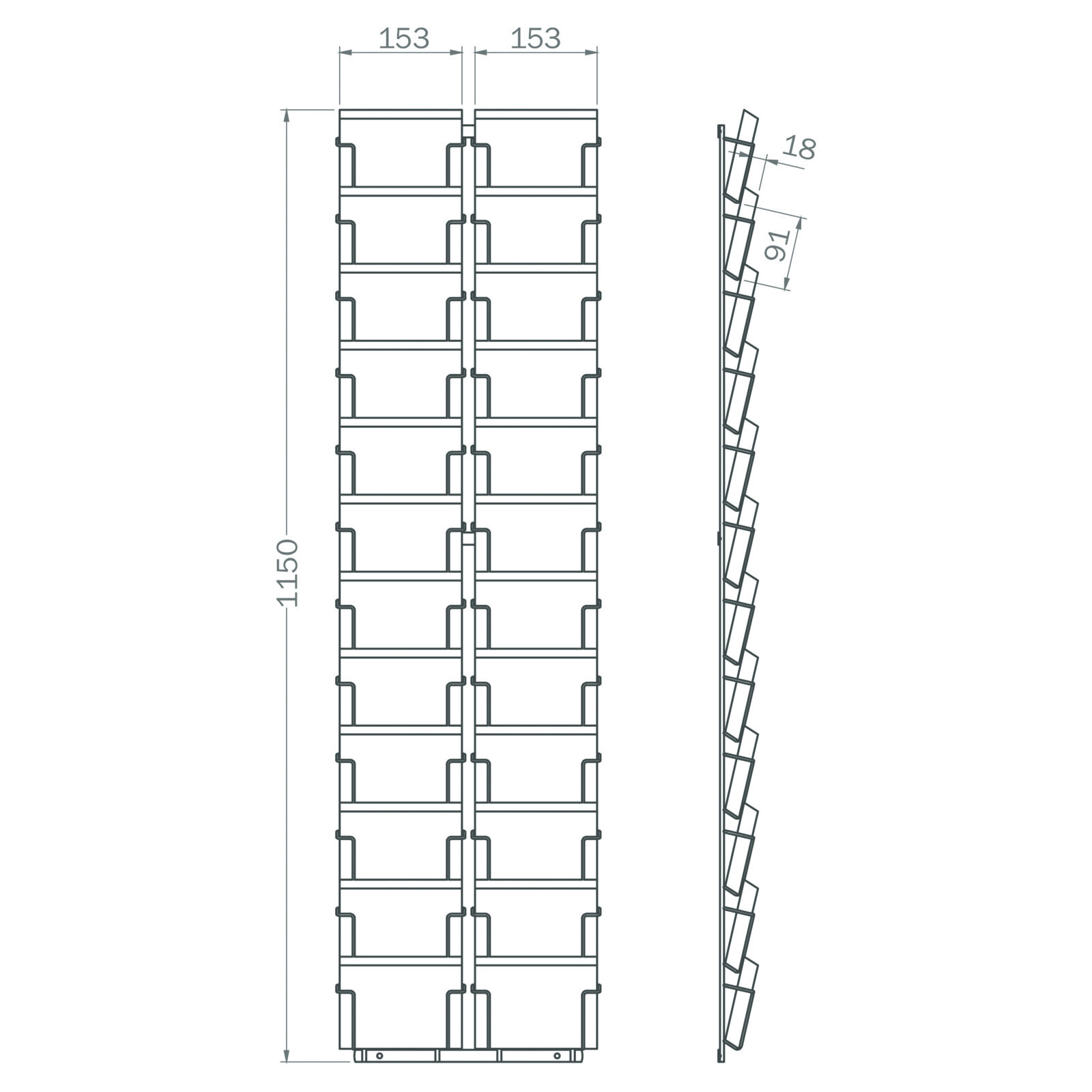 Wandhalter fr Post- und Glckwunschkarten 24 Fcher Bild 4