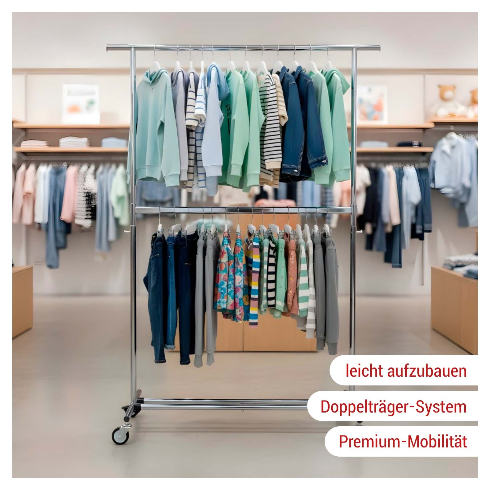 Reiserollstnder Premium mit 2. Tragestange Bild 2