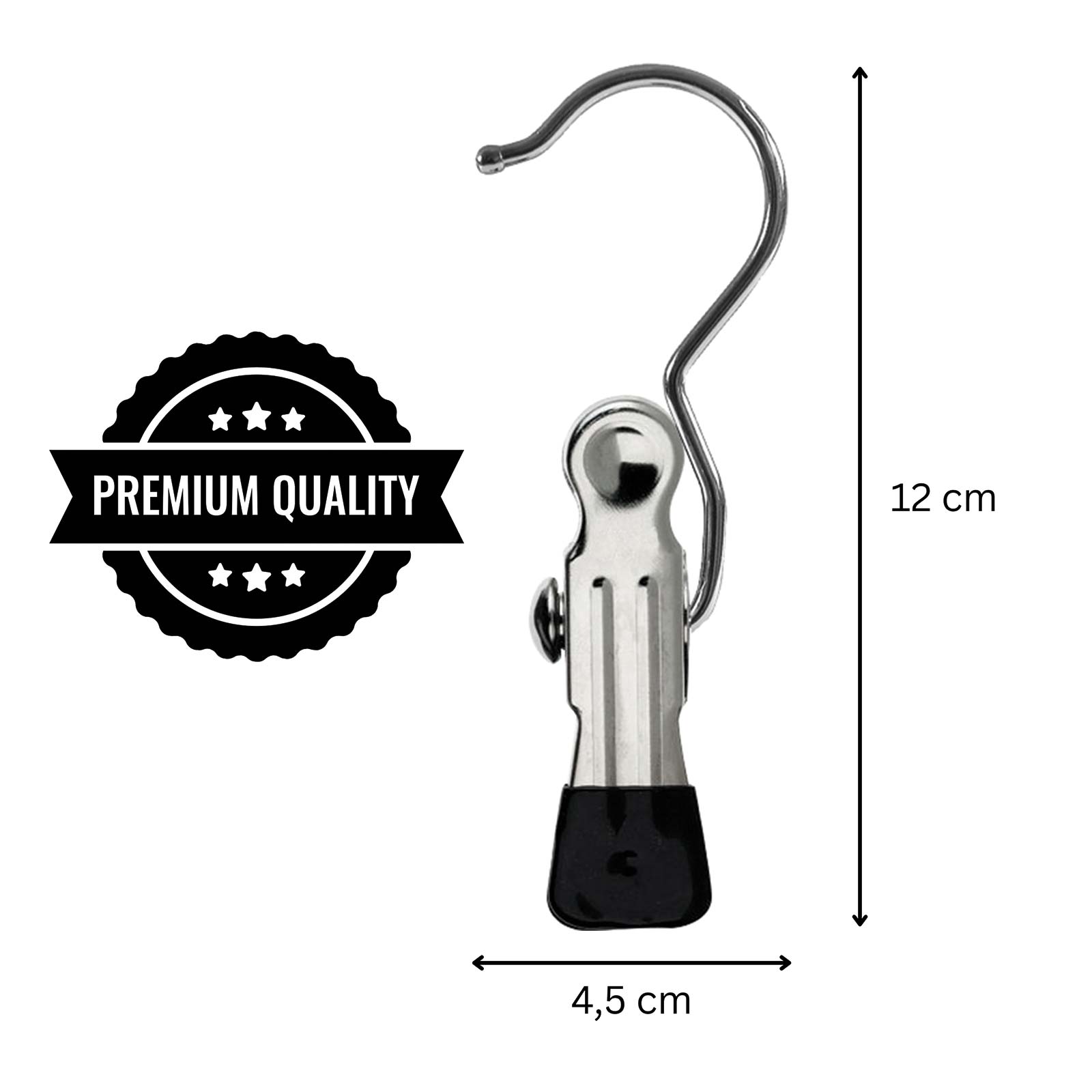 Metall Einzelklammer 7 cm, gummiert