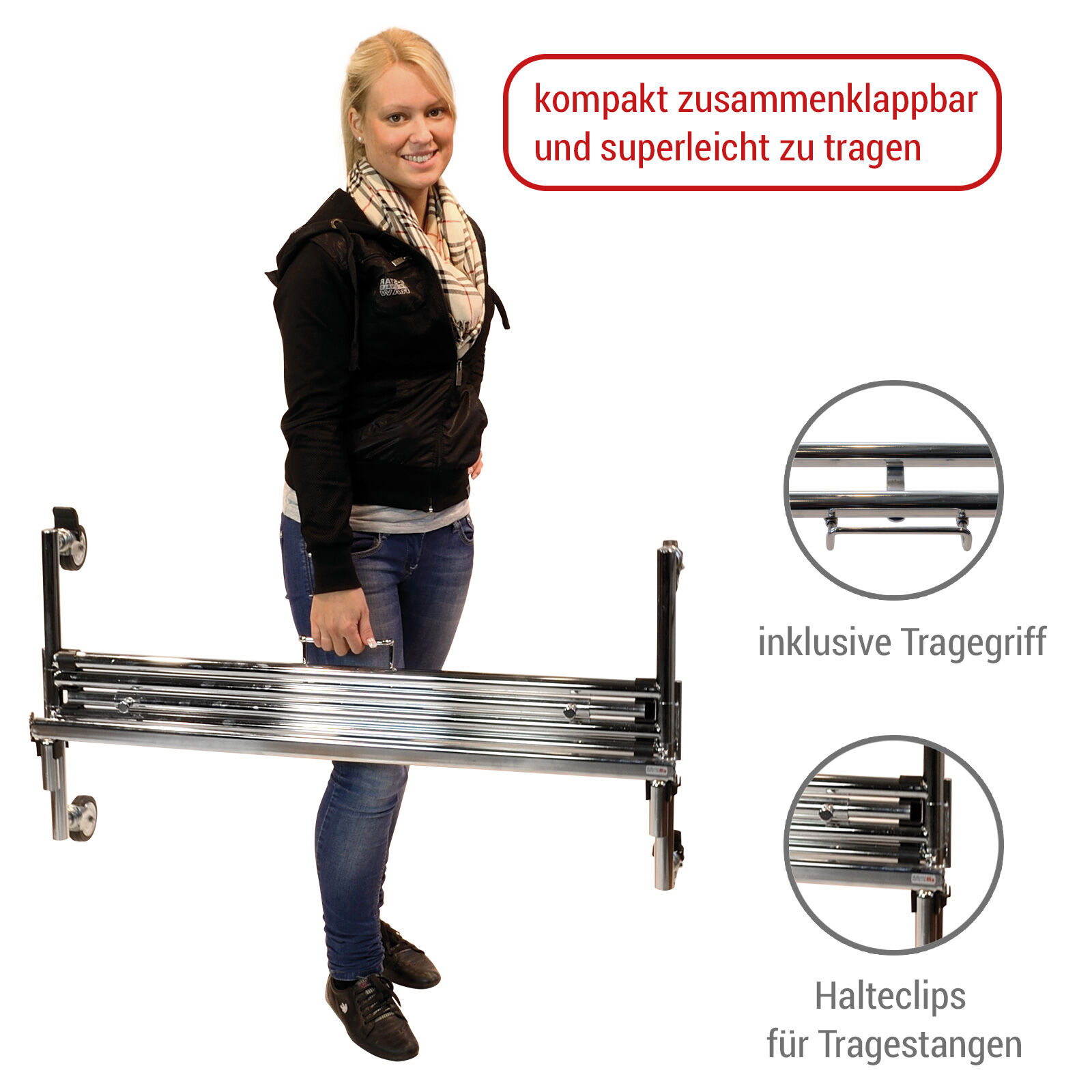 Rollstnder Premium, klappbar mit Tragegriff Bild 3