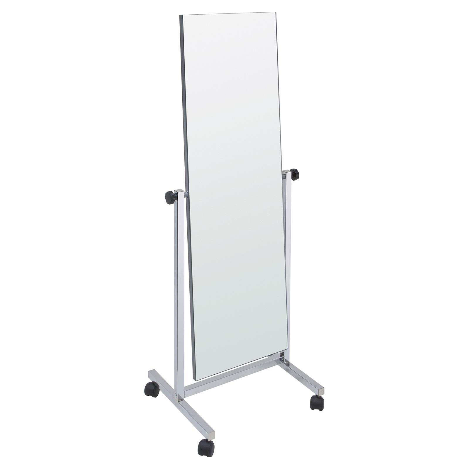 Neigbarer Spiegel mit Rollen, verchromt