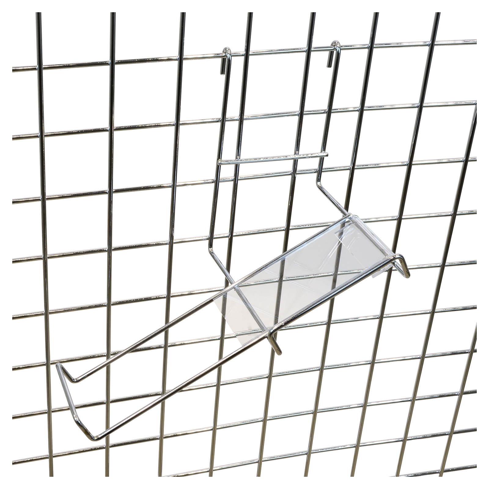 Gitter-Schuhträger schräg, verchromt - Dekogitter verchromt Dekogitter-Ladenbausystem  Ladeneinrichtung