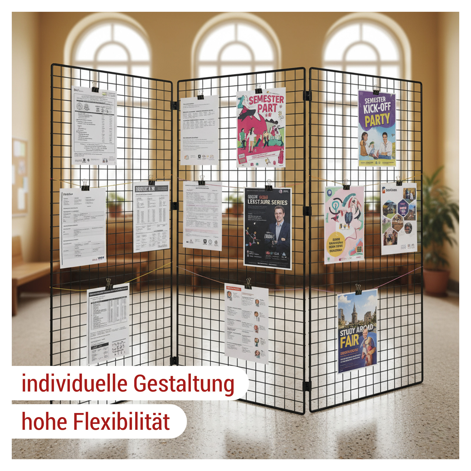 Ladenbau Gitterwand 3-teilig, schwarz Bild 3