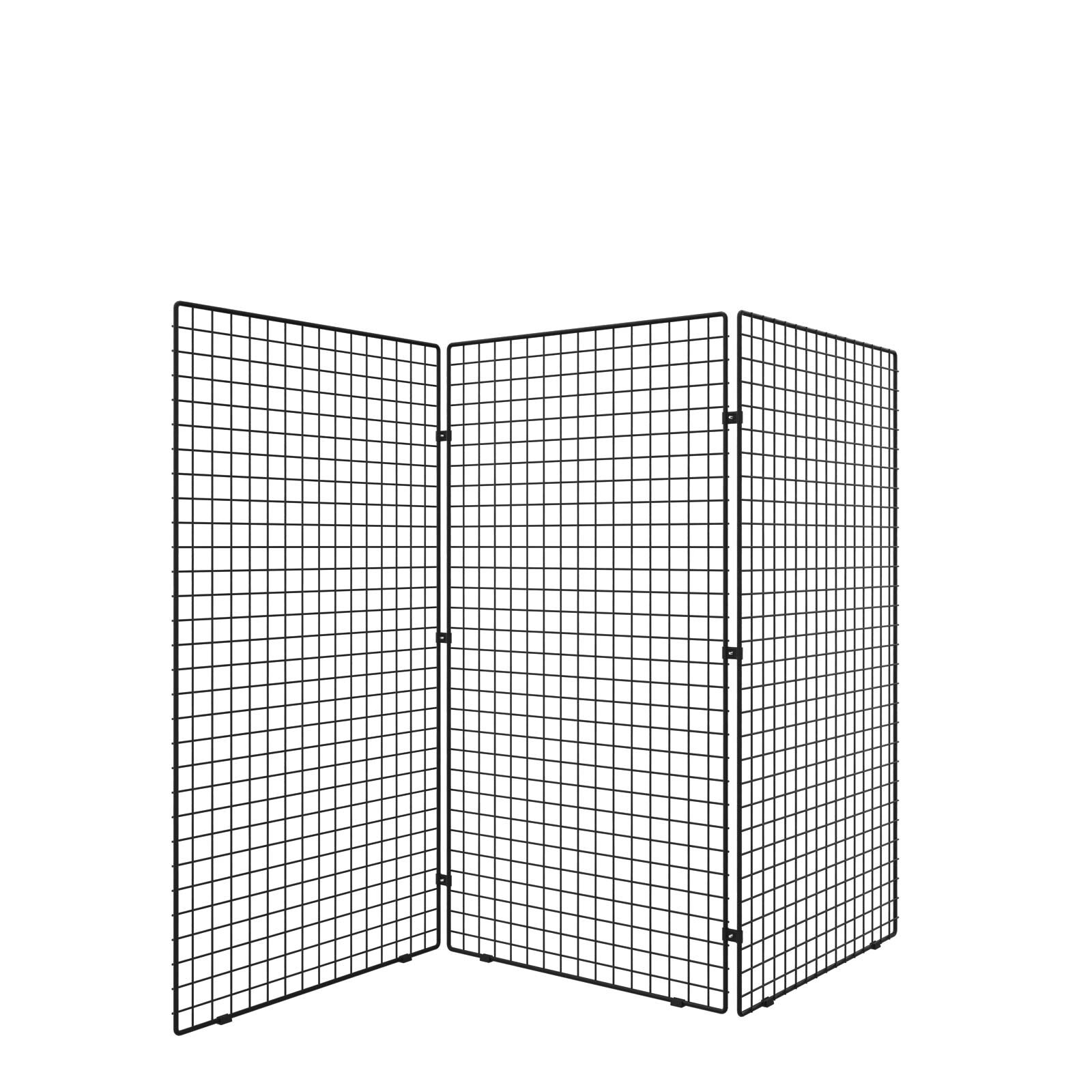 Ladenbau Gitterwand 3-teilig, schwarz