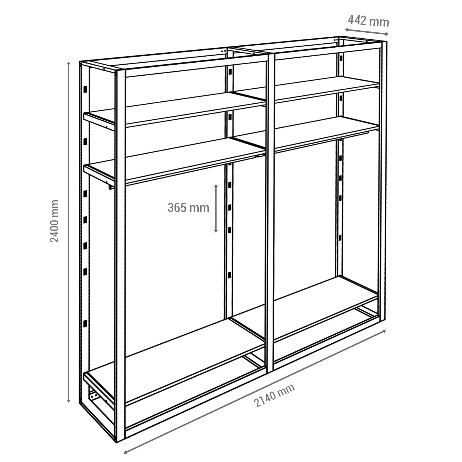 Ladenbausystem Venezia 6 FB 2 TS, Breite 214 cm Bild 2