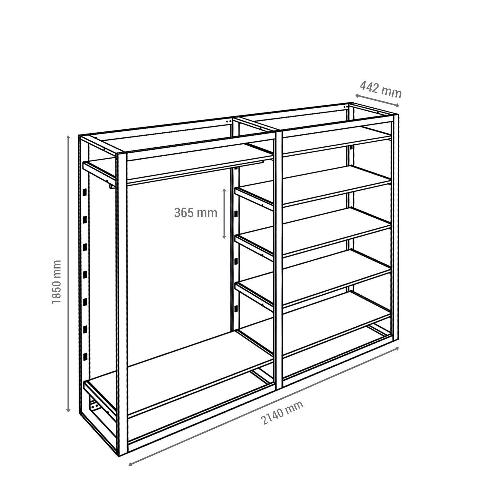 Ladenbausystem Venezia 7 FB 2 TS, Breite 214 cm Bild 2
