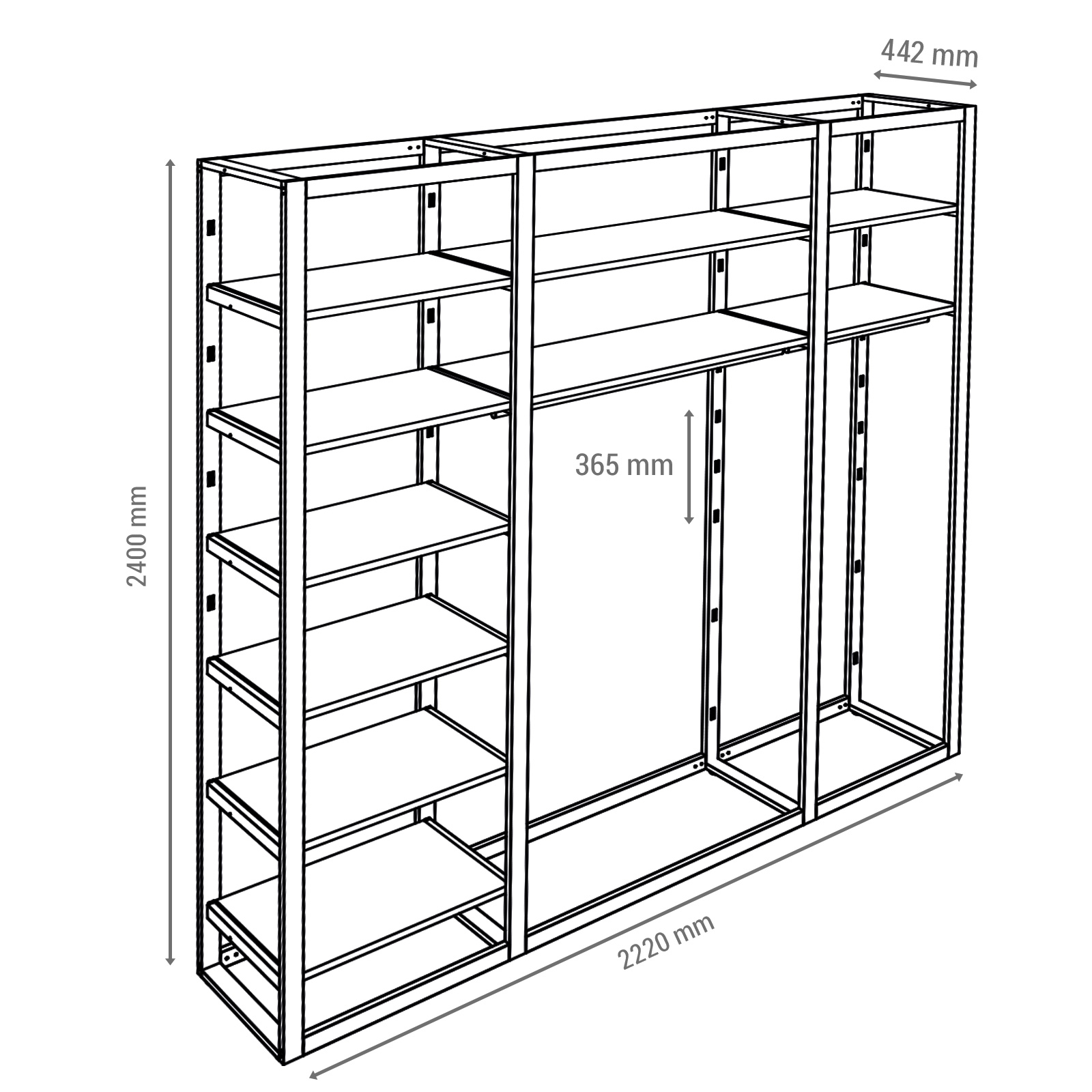 Ladenbausystem Venezia 10 FB 2 TS, Breite 222 cm Bild 2
