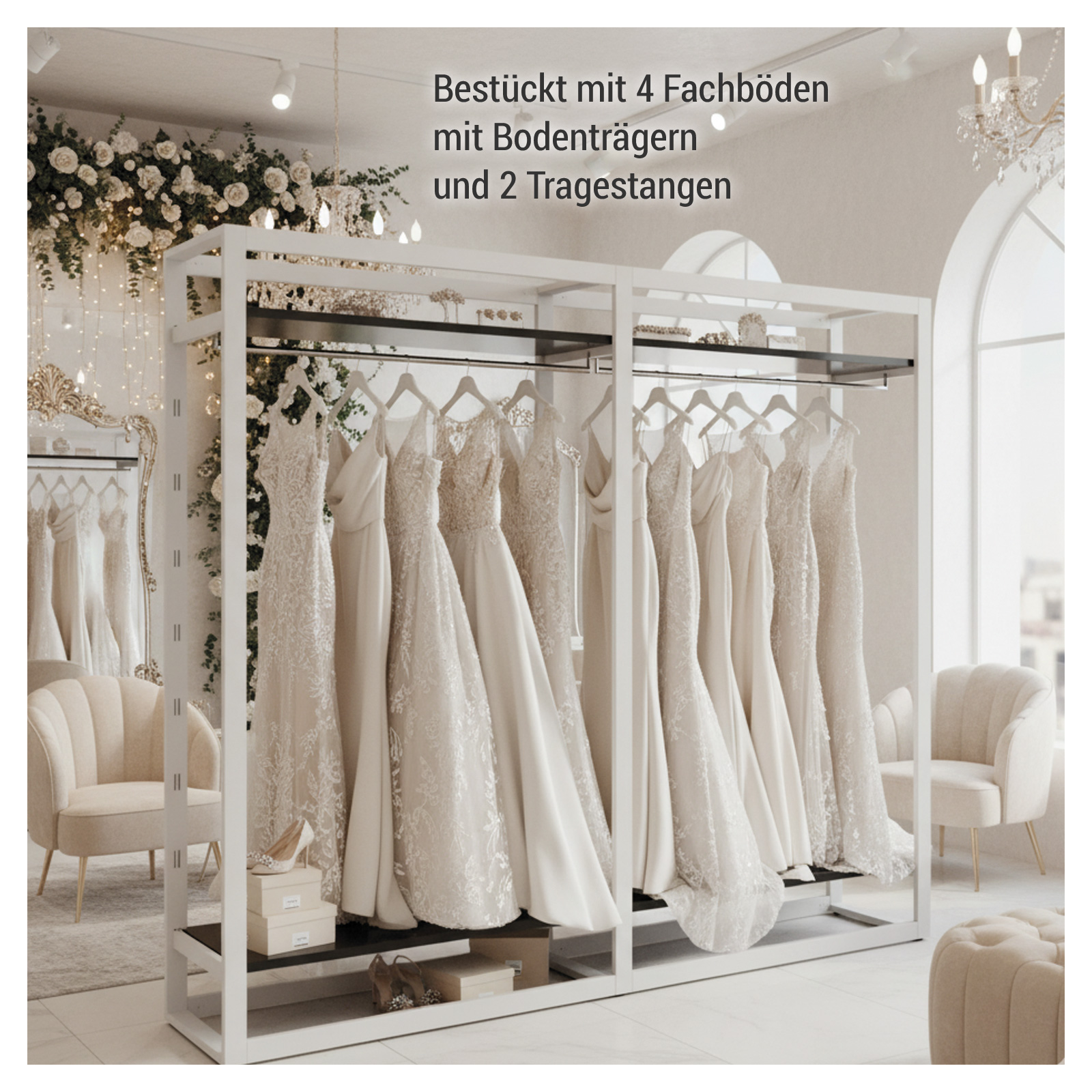 Ladenbausystem Venezia Kupfer 4 FB 2 TS K/G, Breite 214 cm Bild 4