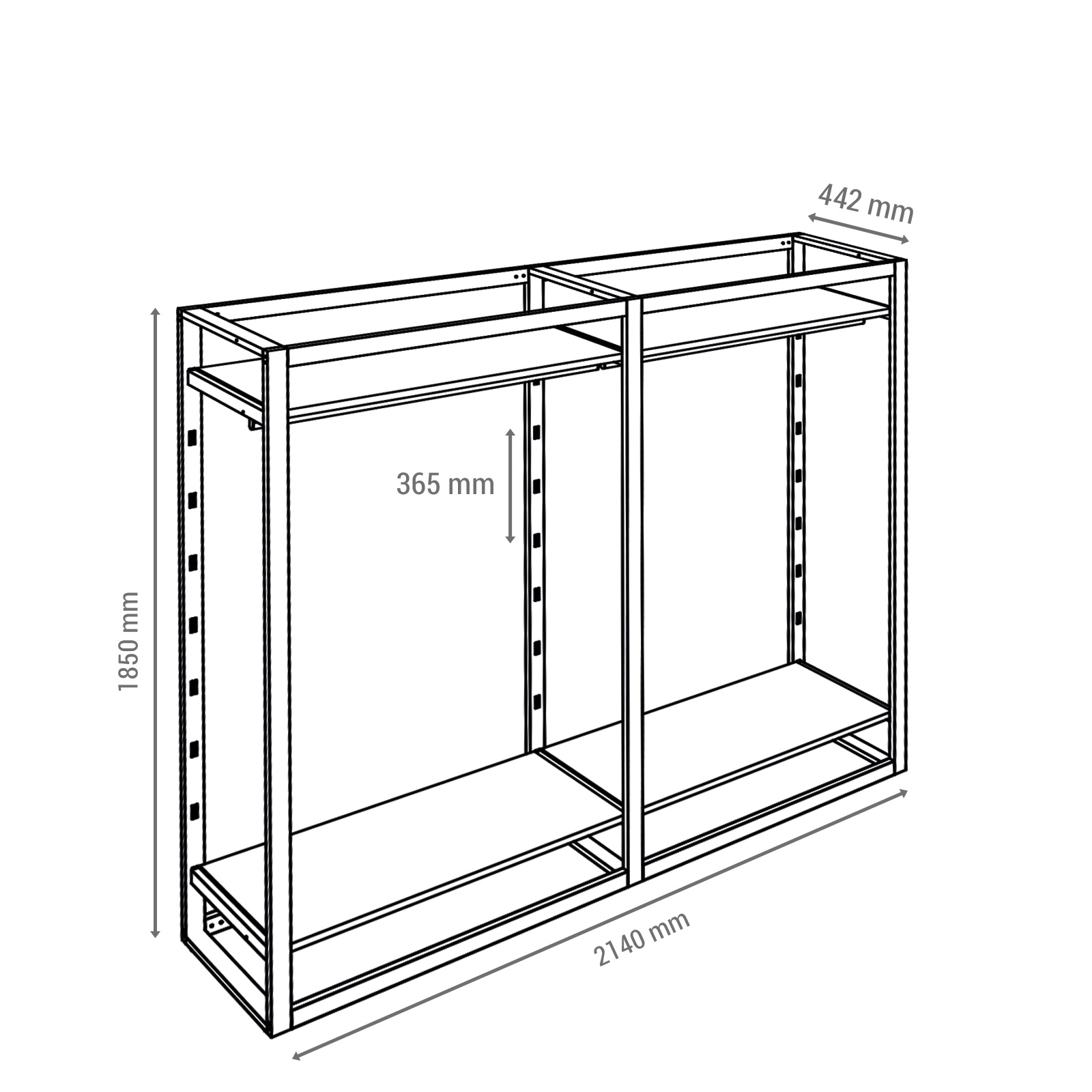 Ladenbausystem Venezia Kupfer 4 FB 2 TS K/G, Breite 214 cm Bild 2