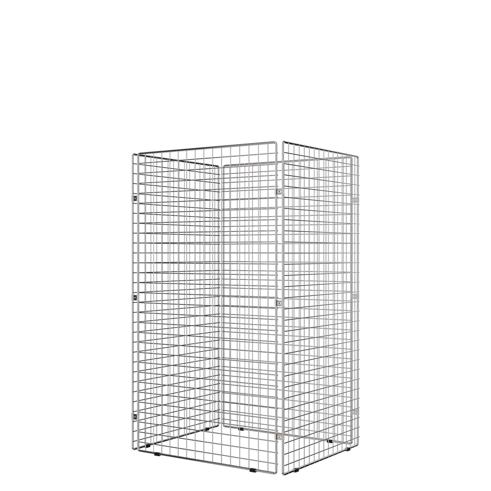 Ladenbau Gitterwand 4-teilig, verchromt