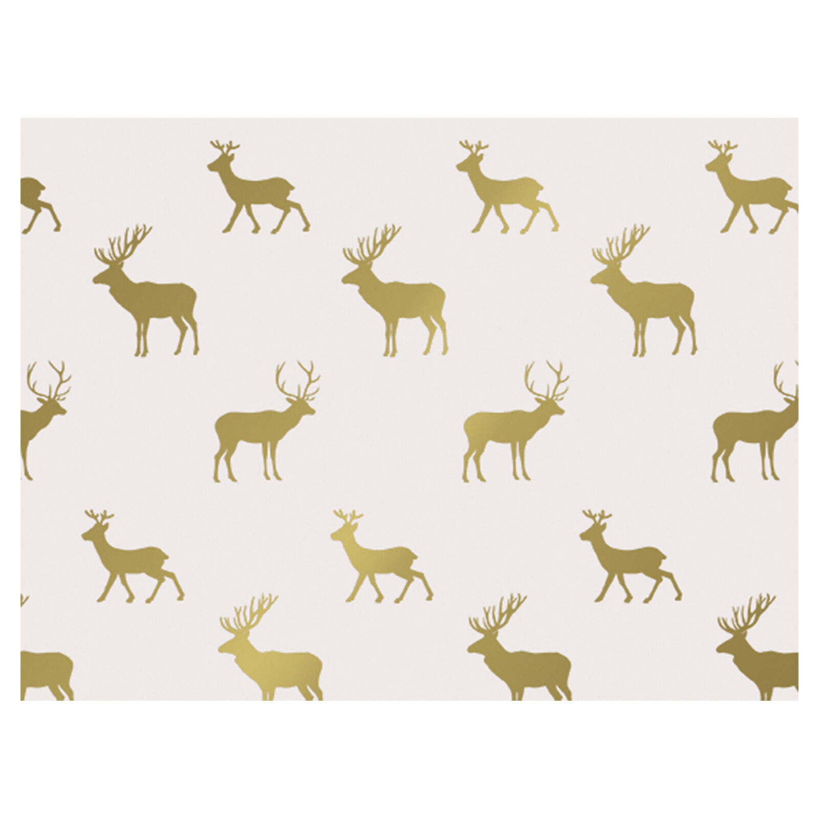 Weihnachtsgeschenkpapier Rentier wei-gold, 50cm:100m
