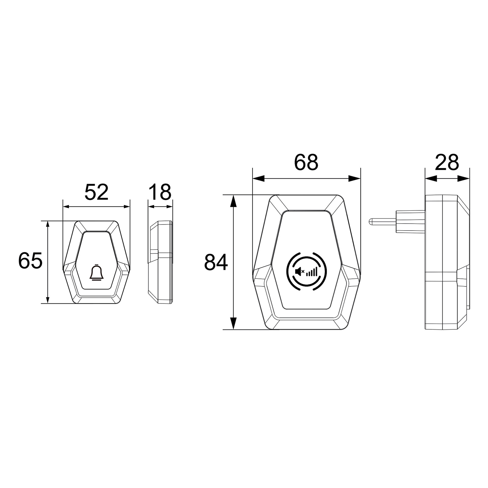 Funk-Klingeltaster Pilota Porta Batteriebetrieb, IP55 Bild 5