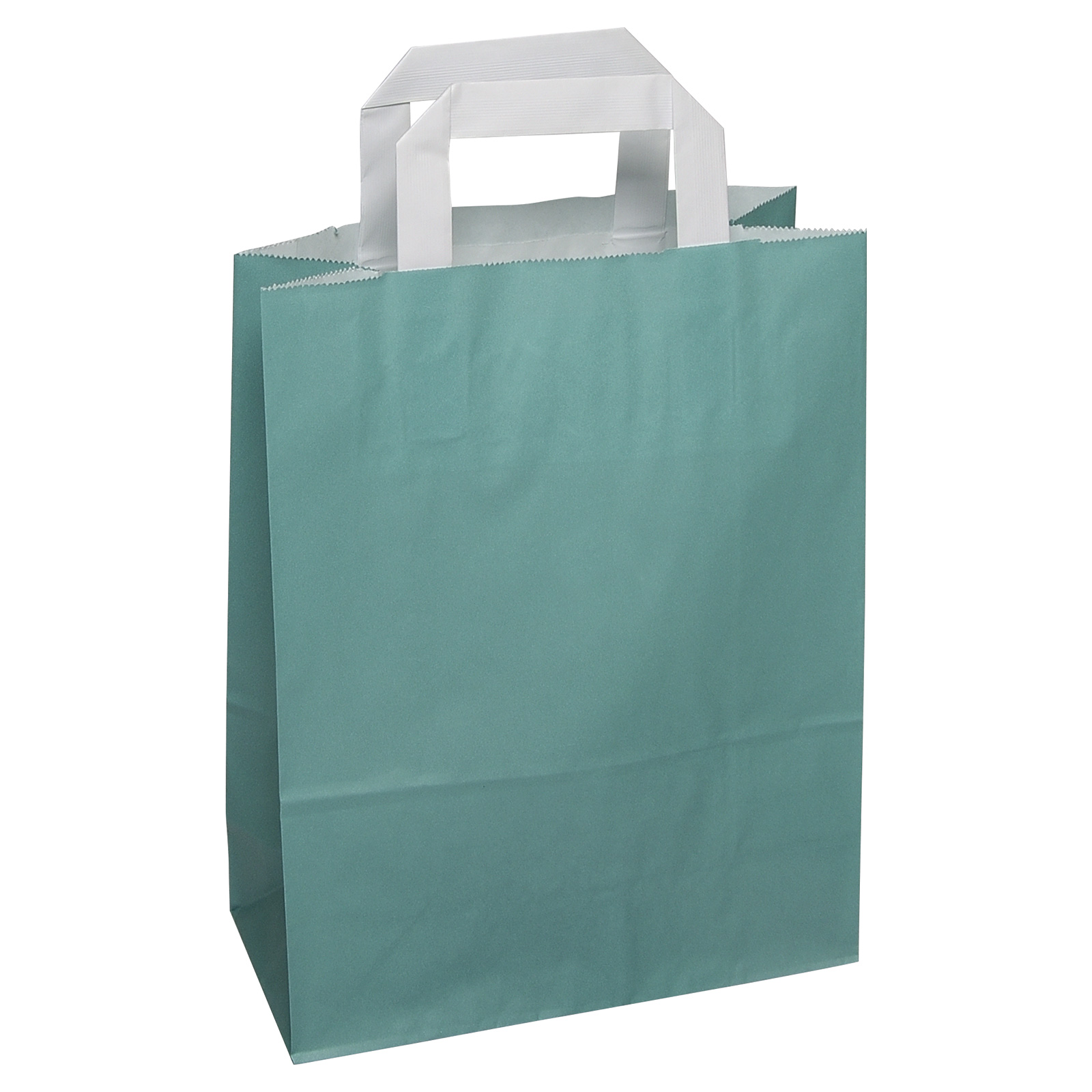Papiertragetasche mit Flachhenkel, petrol (grn) Bild 2