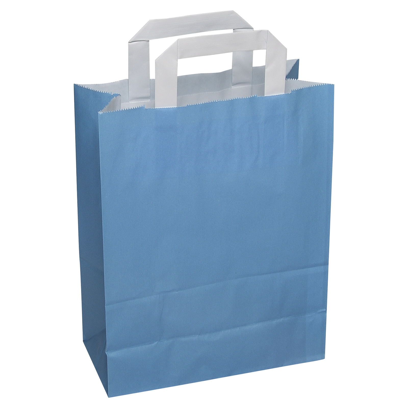 Papiertragetasche mit Flachhenkel, azur (blau) Bild 2