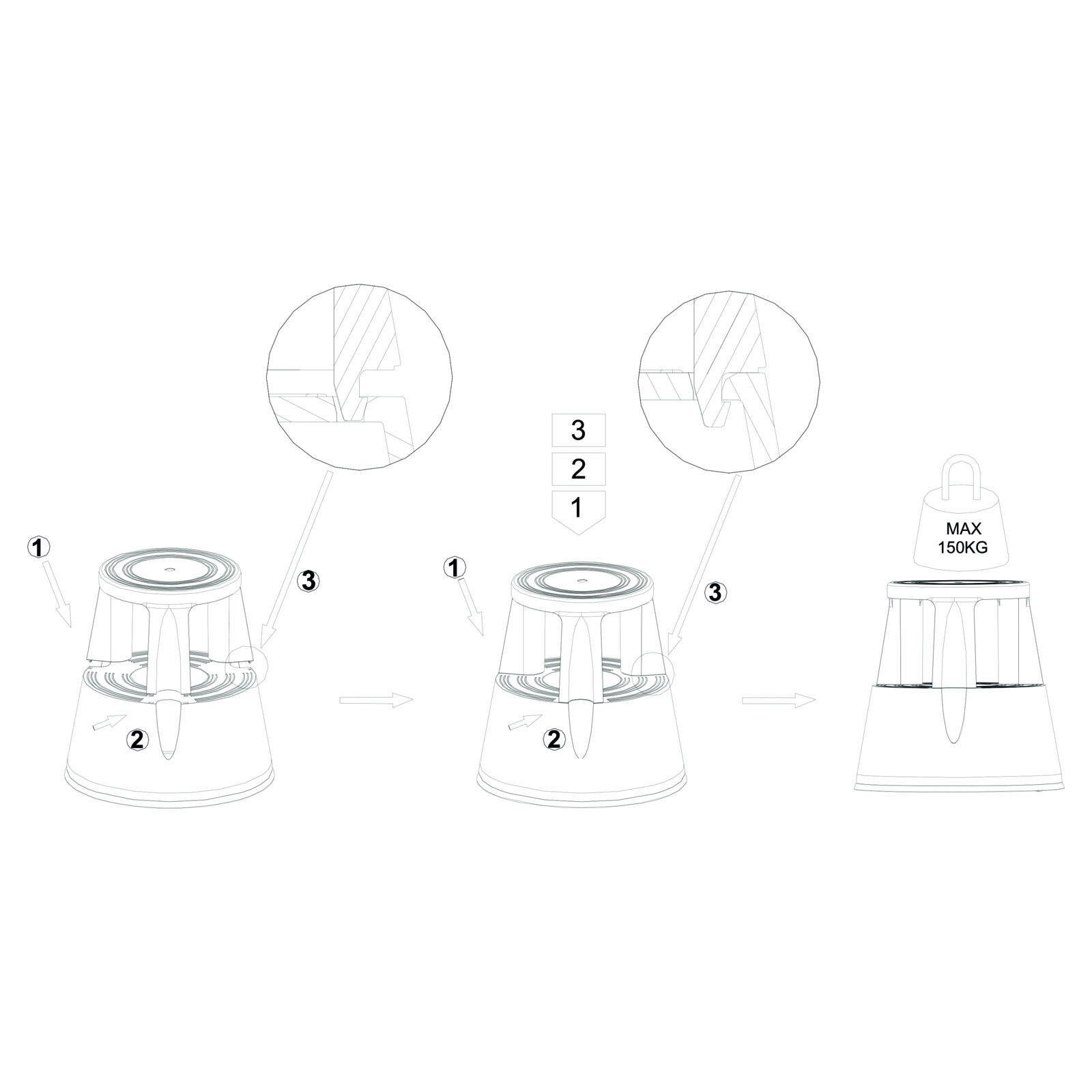 Metall-Rollhocker Bild 5