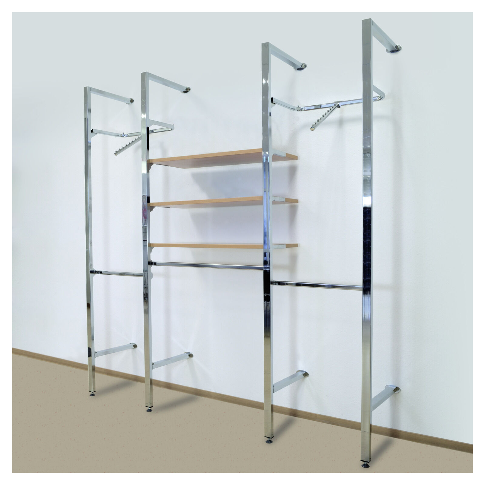 Ladeneinrichtung Easy-Back 225 cm breit mit Rahmen, Stangen
