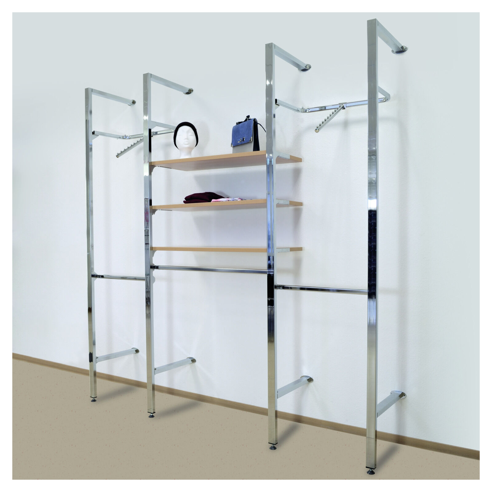 Ladeneinrichtung Easy-Back 225 cm breit mit Rahmen, Stangen Bild 2