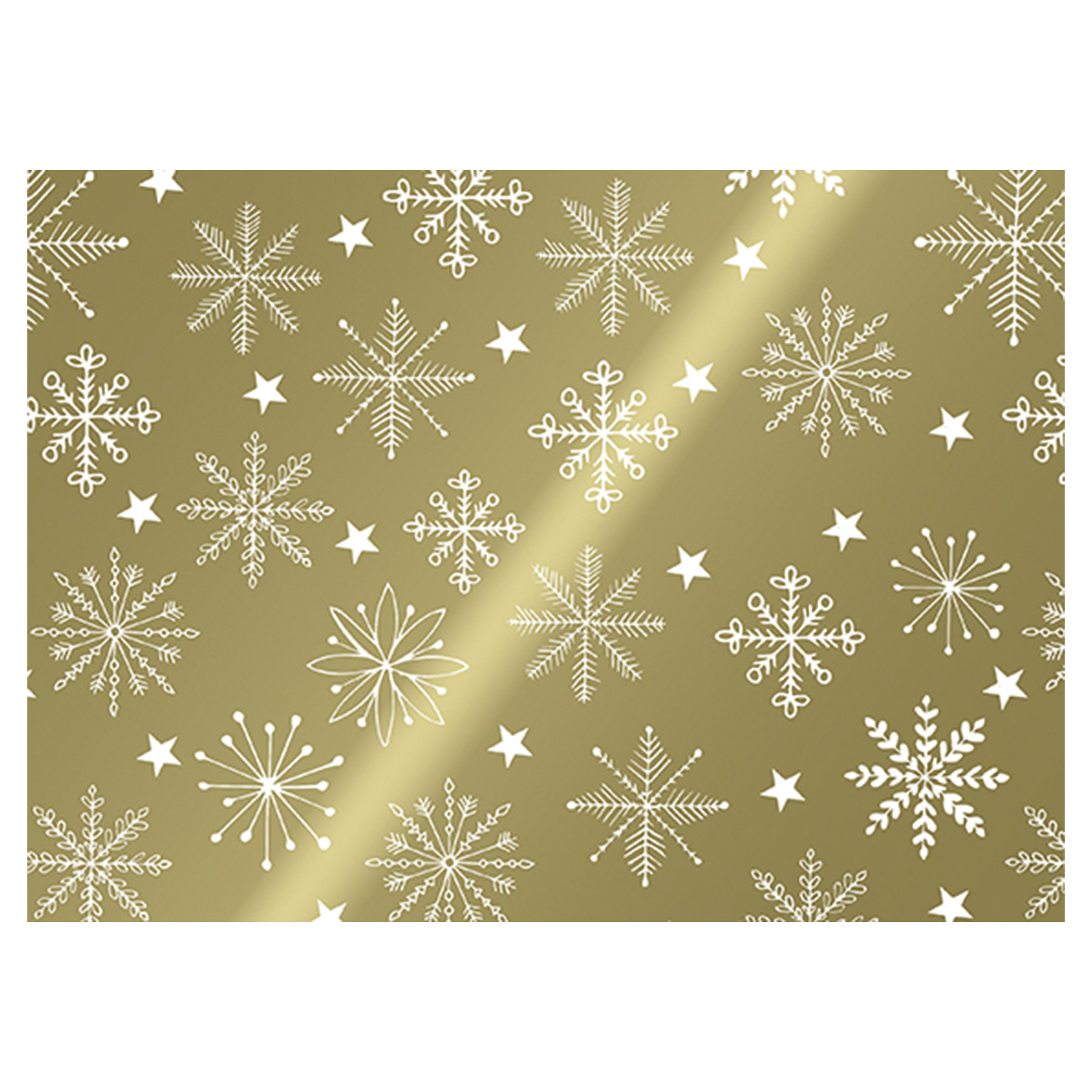 Weihnachtsgeschenkpapier Sterne, Gold 50cm:100m