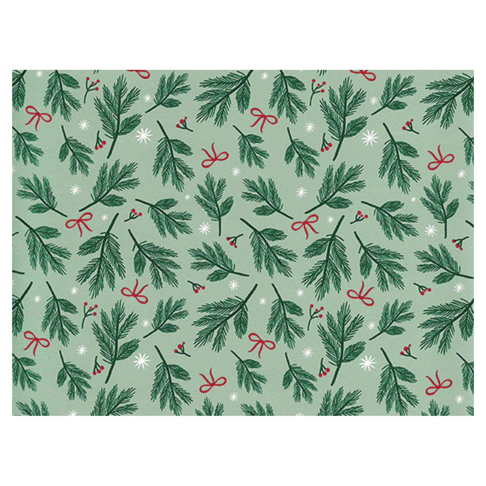 Weihnachtsgeschenkpapier Schleifen und Beeren 50cm:100m