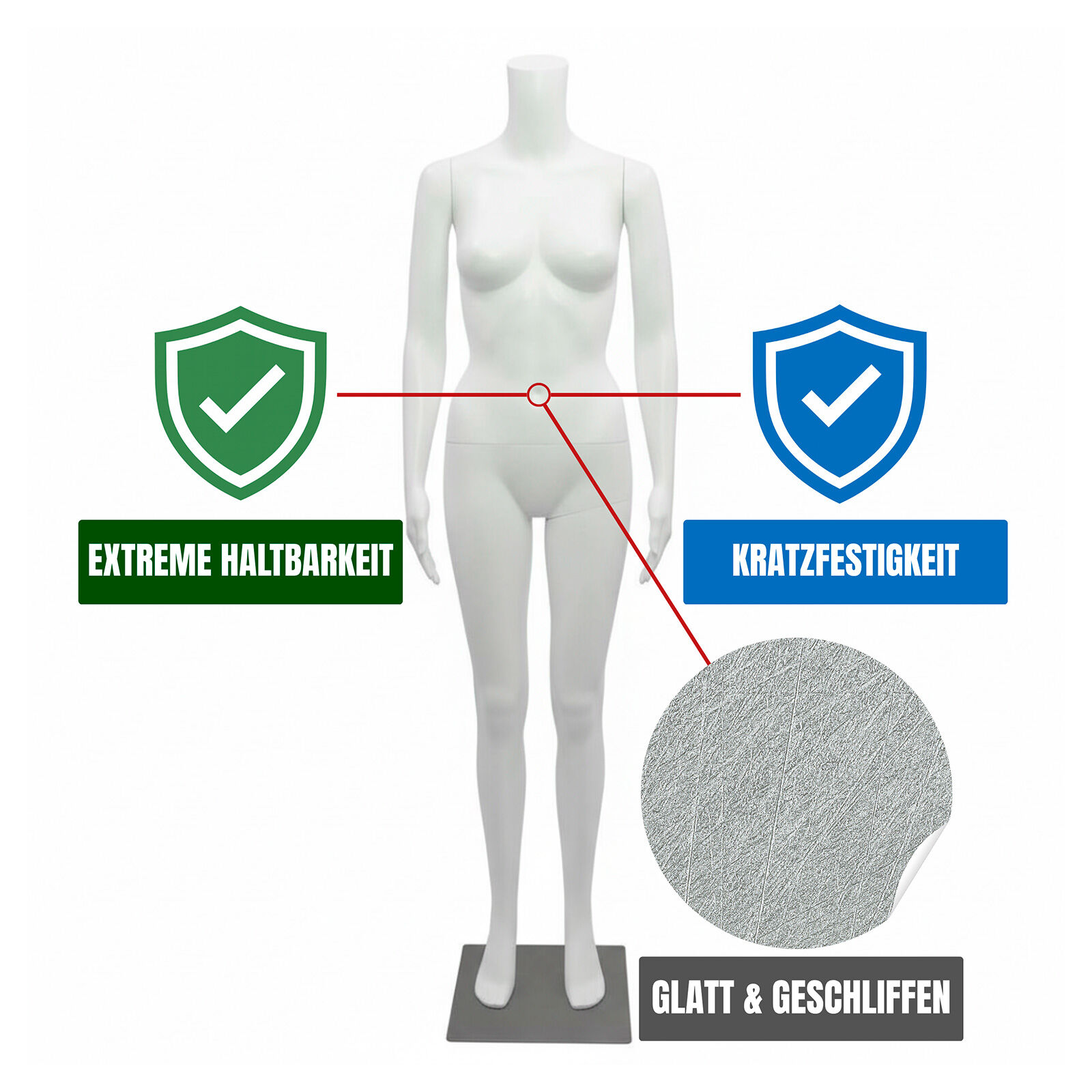 Schaufensterpuppe weiblich kopflos, wei Bild 4