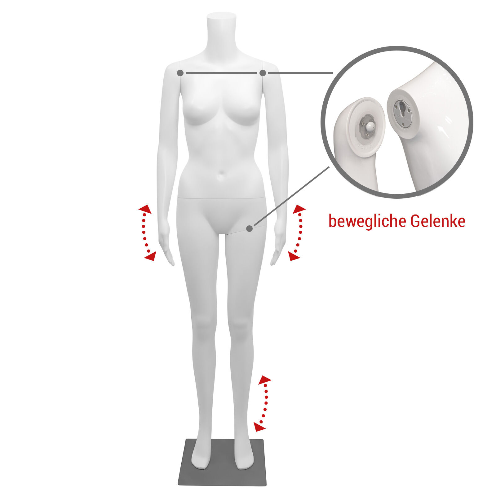 Schaufensterpuppe weiblich kopflos, wei Bild 5