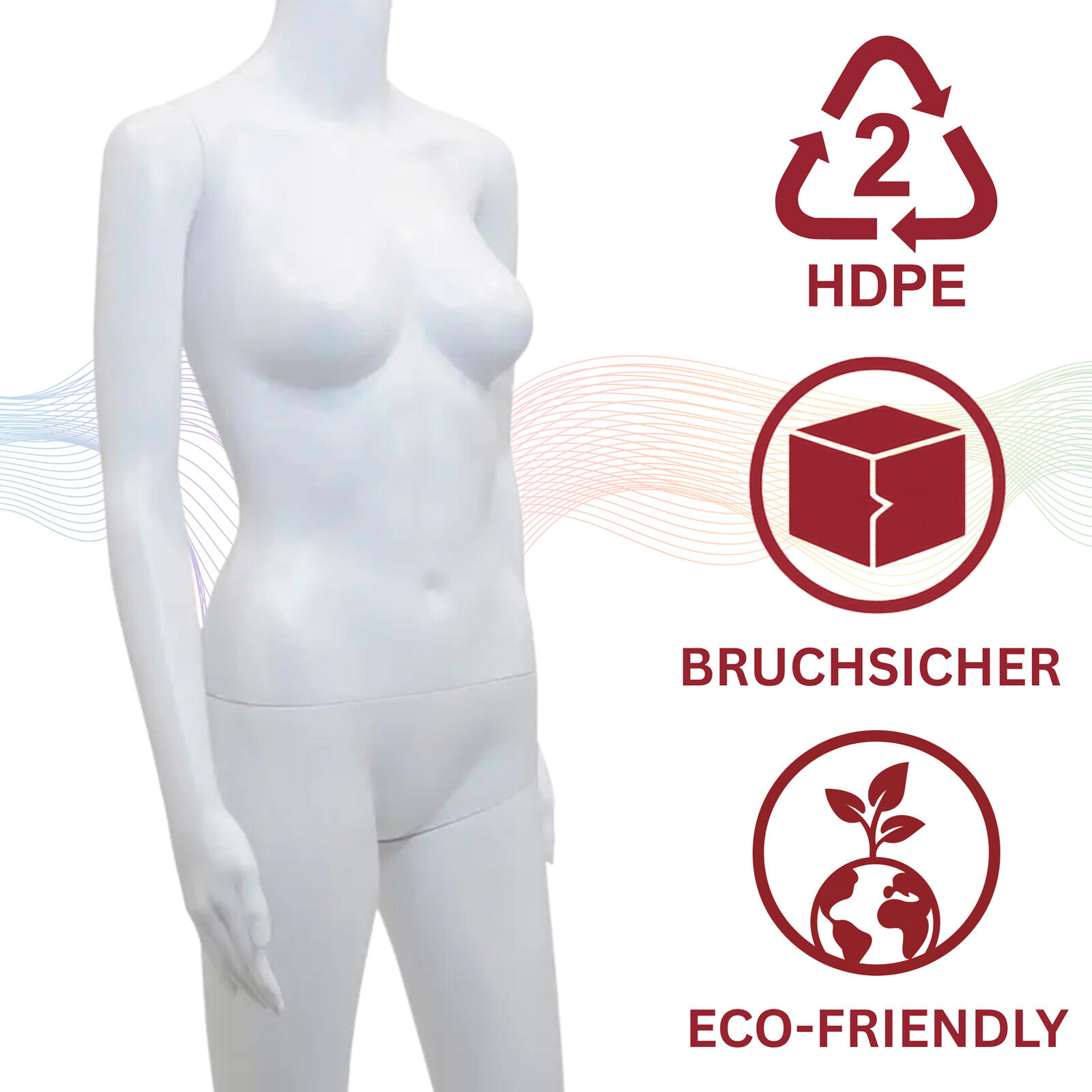 Schaufensterpuppe weiblich kopflos, wei Bild 3