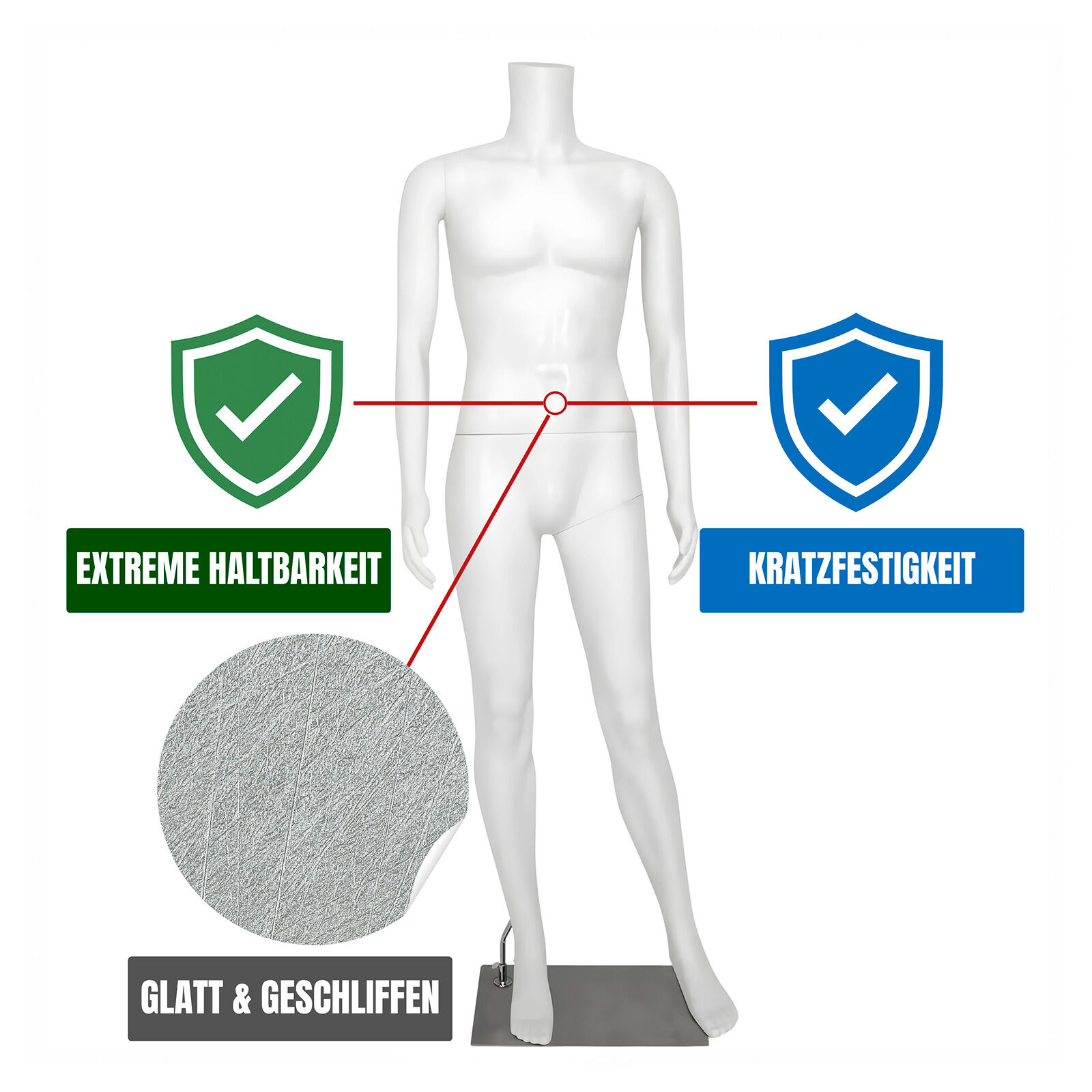 Schaufensterpuppe mnnlich kopflos, wei Bild 4