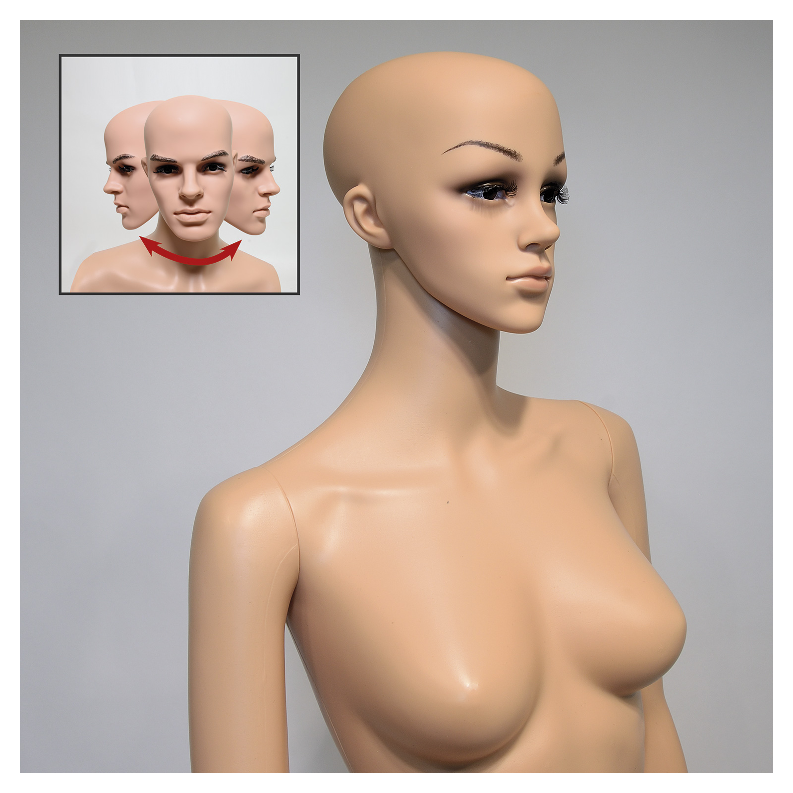 Damenfigur 1 mit Make-up, hautfarben Bild 3