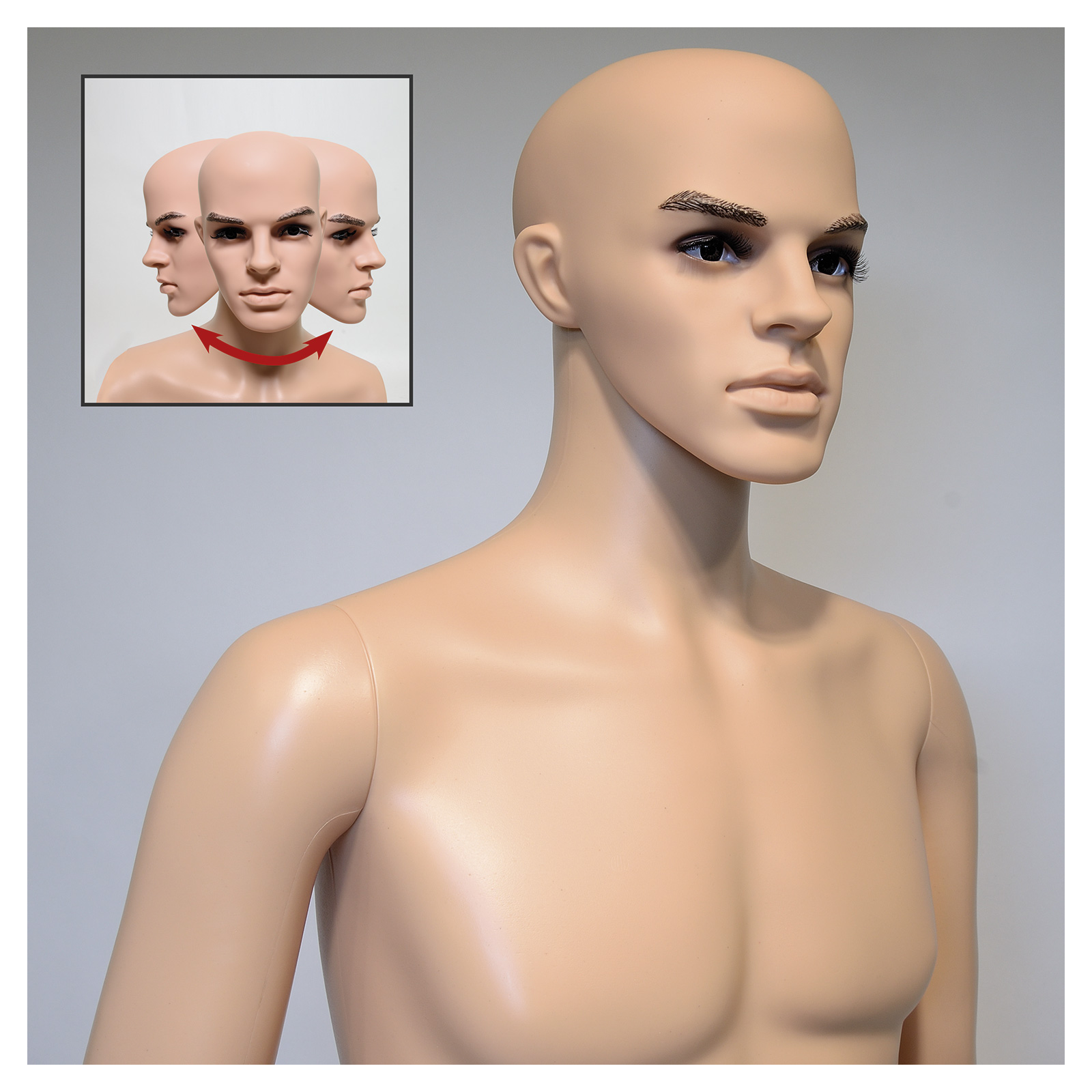 Herrenfigur 1 mit Make-up, hautfarben Bild 3