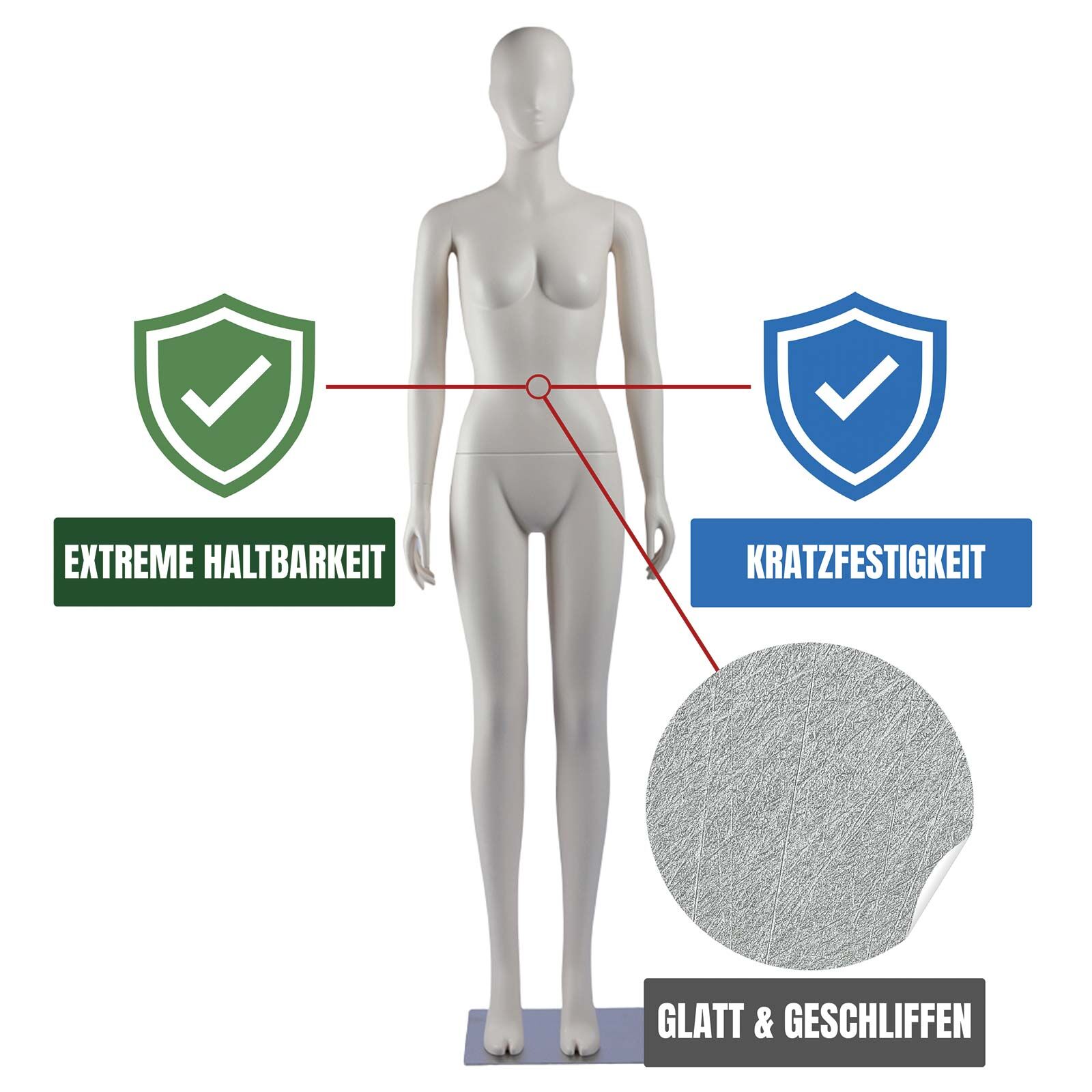 Schaufensterpuppe Optima, beige, matt Bild 4