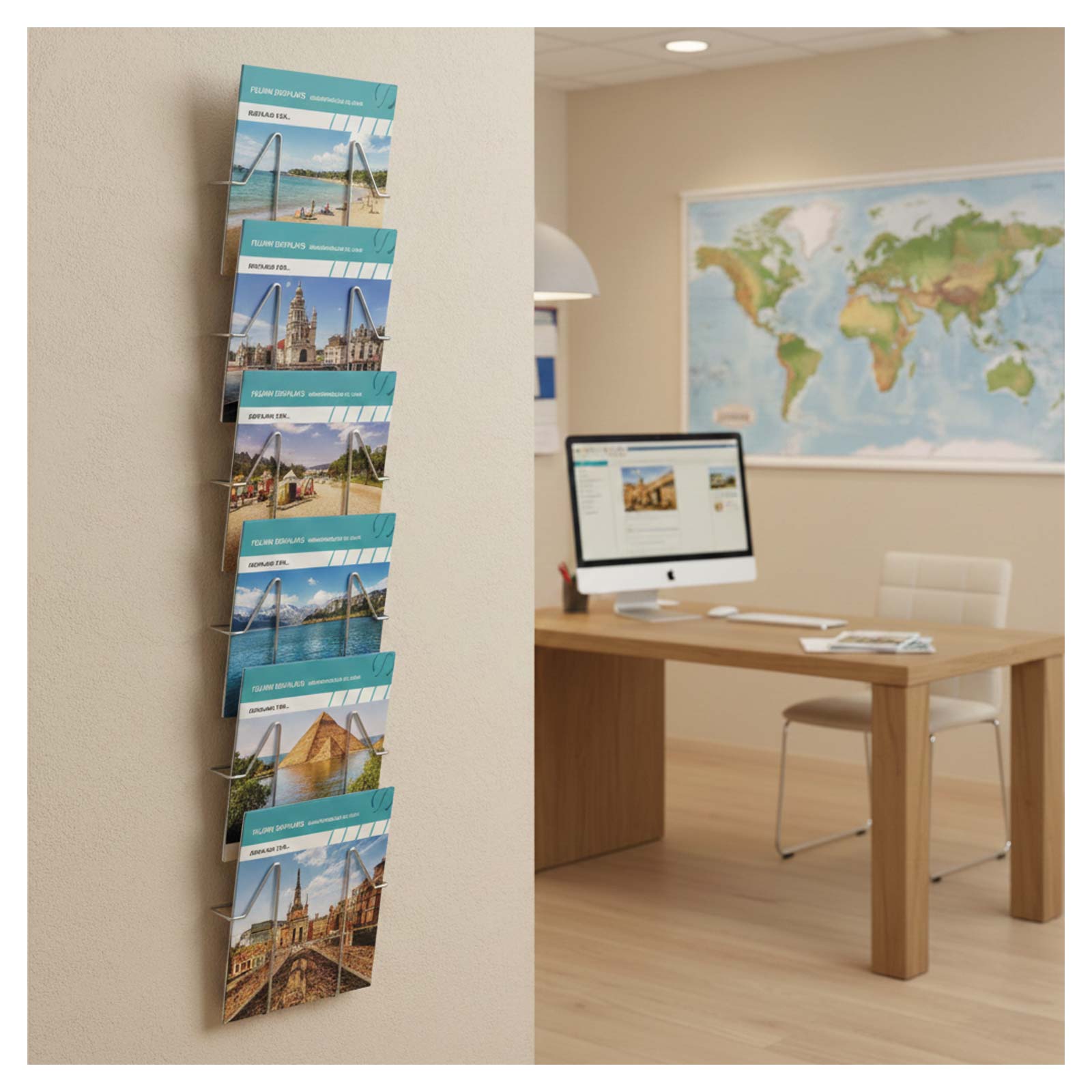 Wandprospekthalter 6xA4, wei� Bild 2